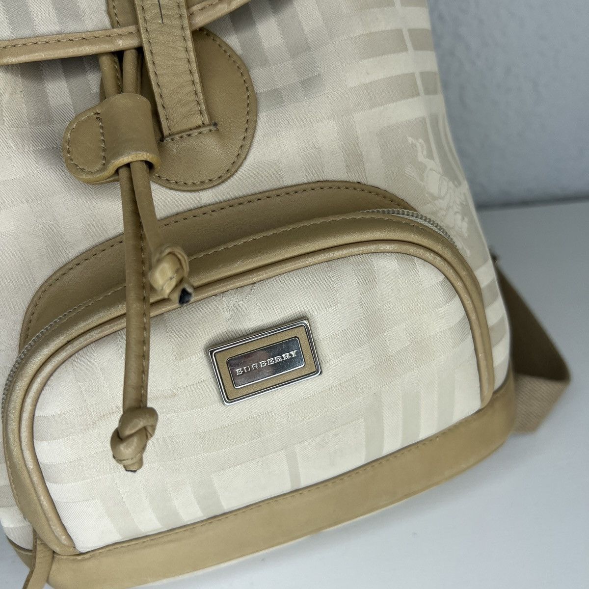 Burberry Burberry Burberrys Vintage Backpack Beige Logo Leather Size ONE SIZE - 5 Thumbnail