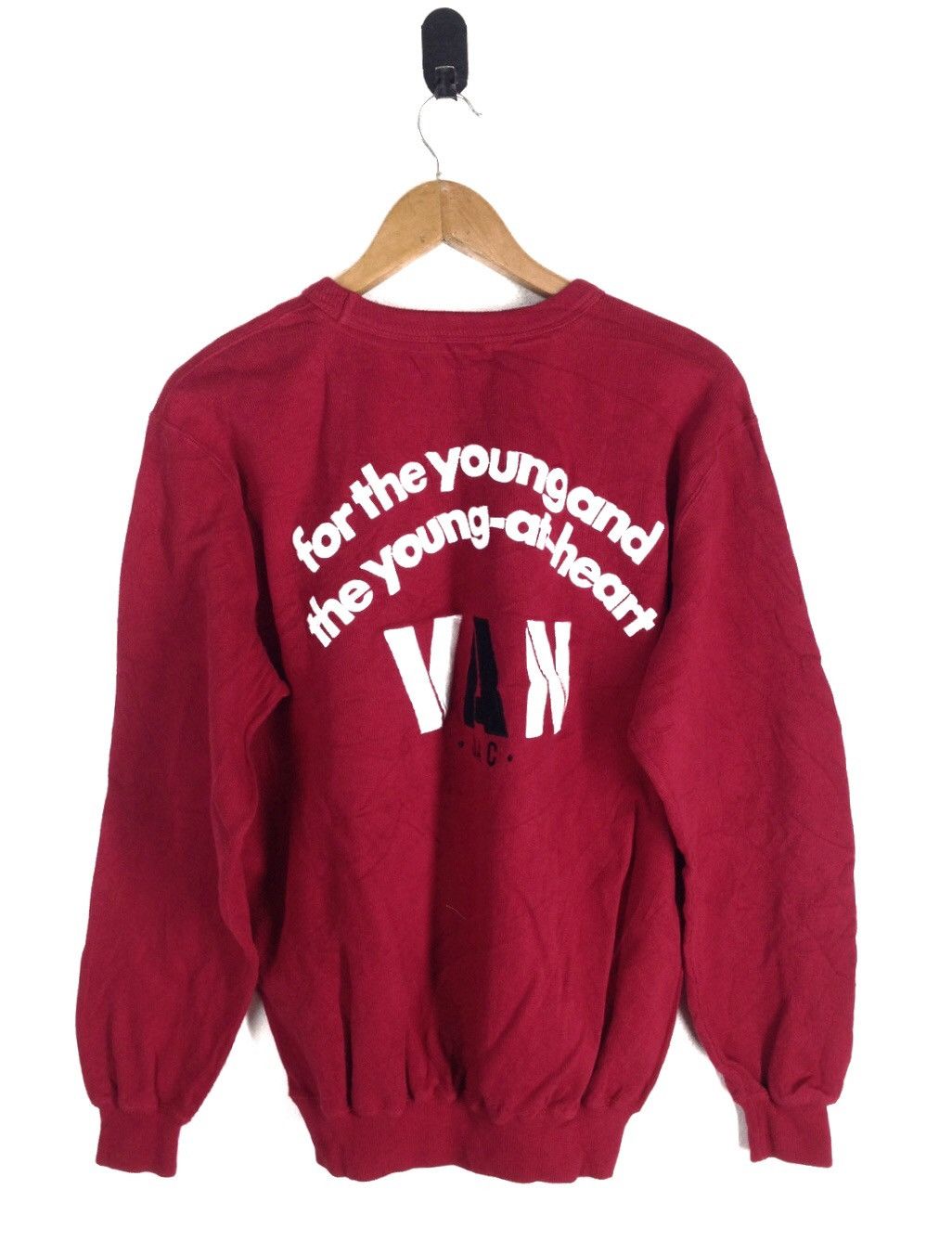 Vintage VAN JAC Sweatshirt | Big Embroidery Logo Spell Out Red Size US L / EU 52-54 / 3 - 1 Thumbnail