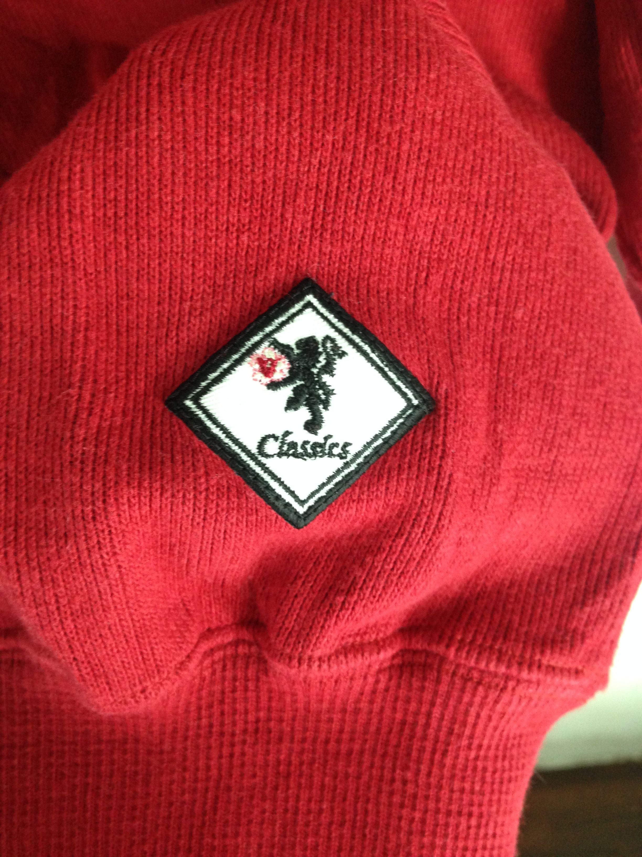 Vintage VAN JAC Sweatshirt | Big Embroidery Logo Spell Out Red Size US L / EU 52-54 / 3 - 5 Thumbnail