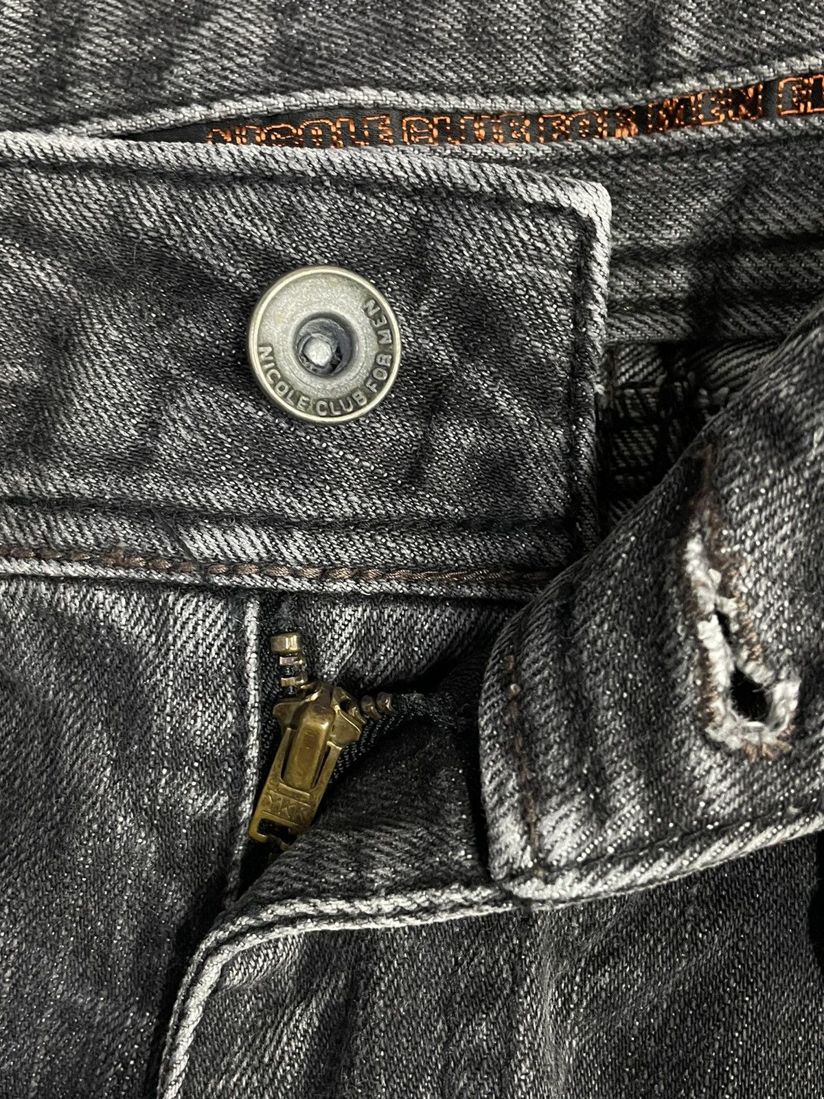 If Six Was Nine × Le Grande Bleu (L.G.B.) × Nicole Club Nicole Club Japan asymmetrical Grey Wash Denim Leather Belt Size US 30 / EU 46 - 7 Thumbnail