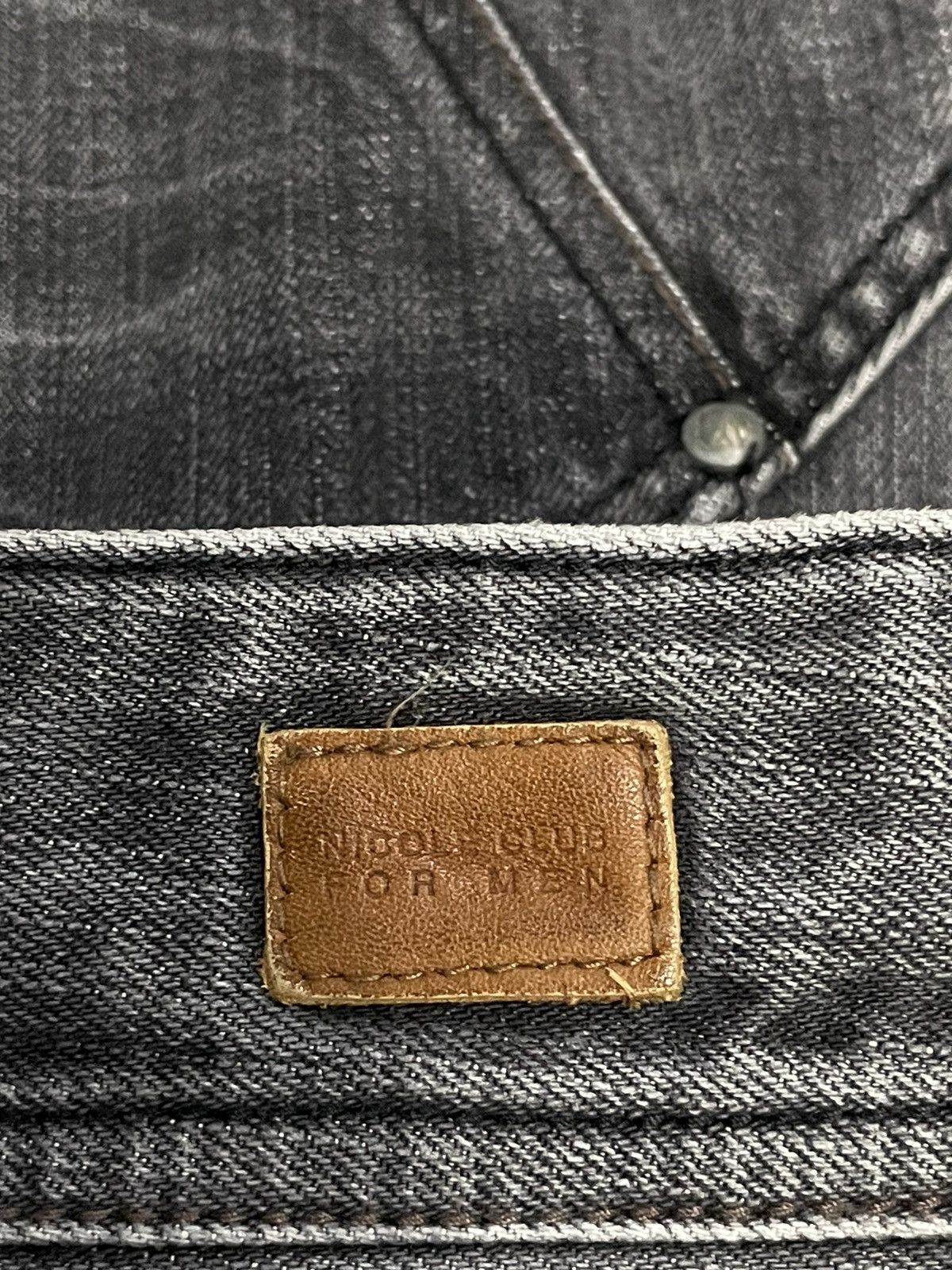If Six Was Nine × Le Grande Bleu (L.G.B.) × Nicole Club Nicole Club Japan asymmetrical Grey Wash Denim Leather Belt Size US 30 / EU 46 - 11 Thumbnail