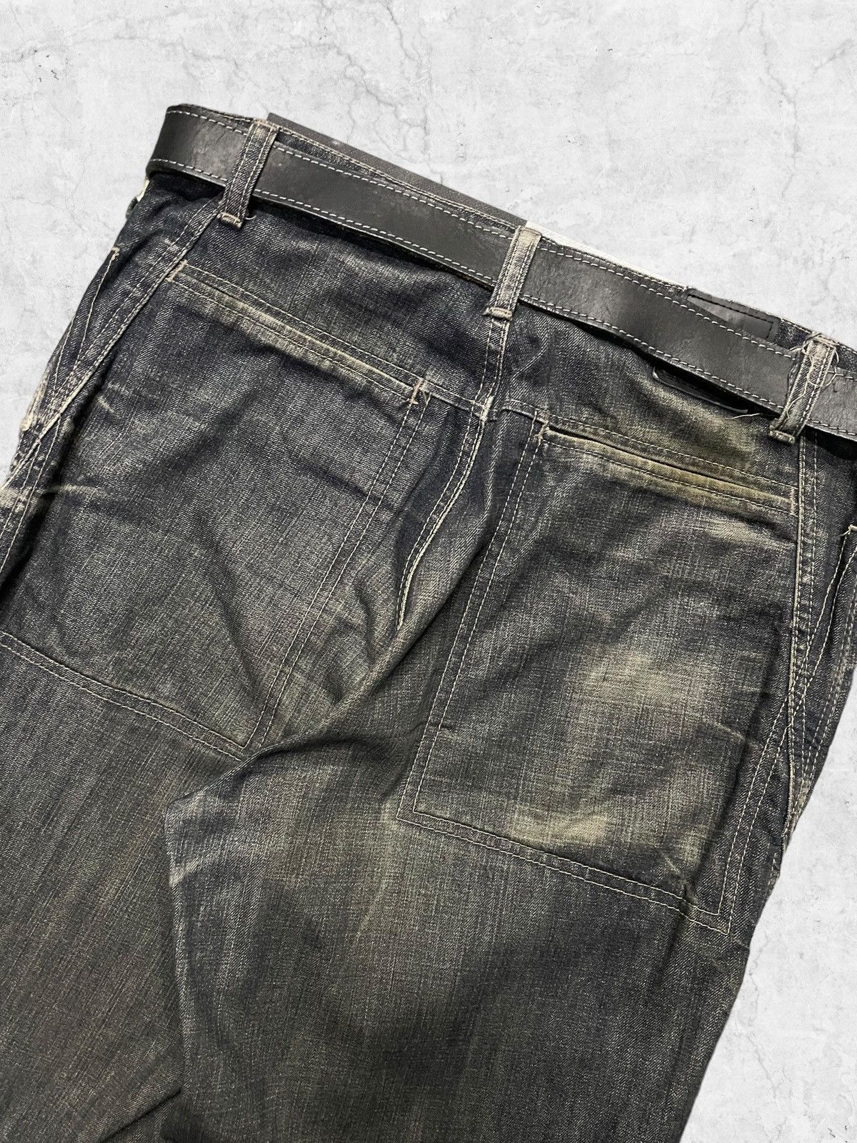Marithe + Francois Girbaud × Vintage Y2K Marithe Francois Girbaud Hagi Denim With Leather Belt Size US 30 / EU 46 - 12 Thumbnail