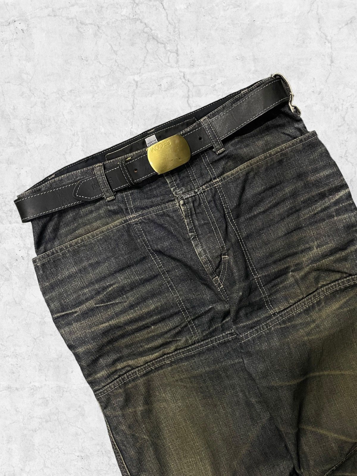 Marithe + Francois Girbaud × Vintage Y2K Marithe Francois Girbaud Hagi Denim With Leather Belt Size US 30 / EU 46 - 5 Thumbnail