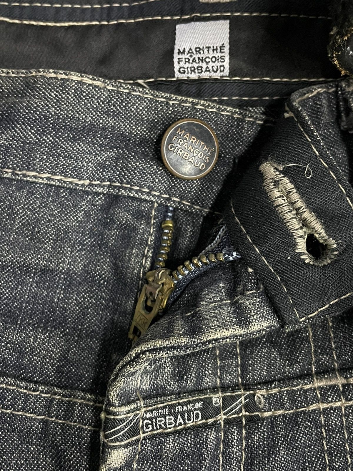 Marithe + Francois Girbaud × Vintage Y2K Marithe Francois Girbaud Hagi Denim With Leather Belt Size US 30 / EU 46 - 8 Thumbnail