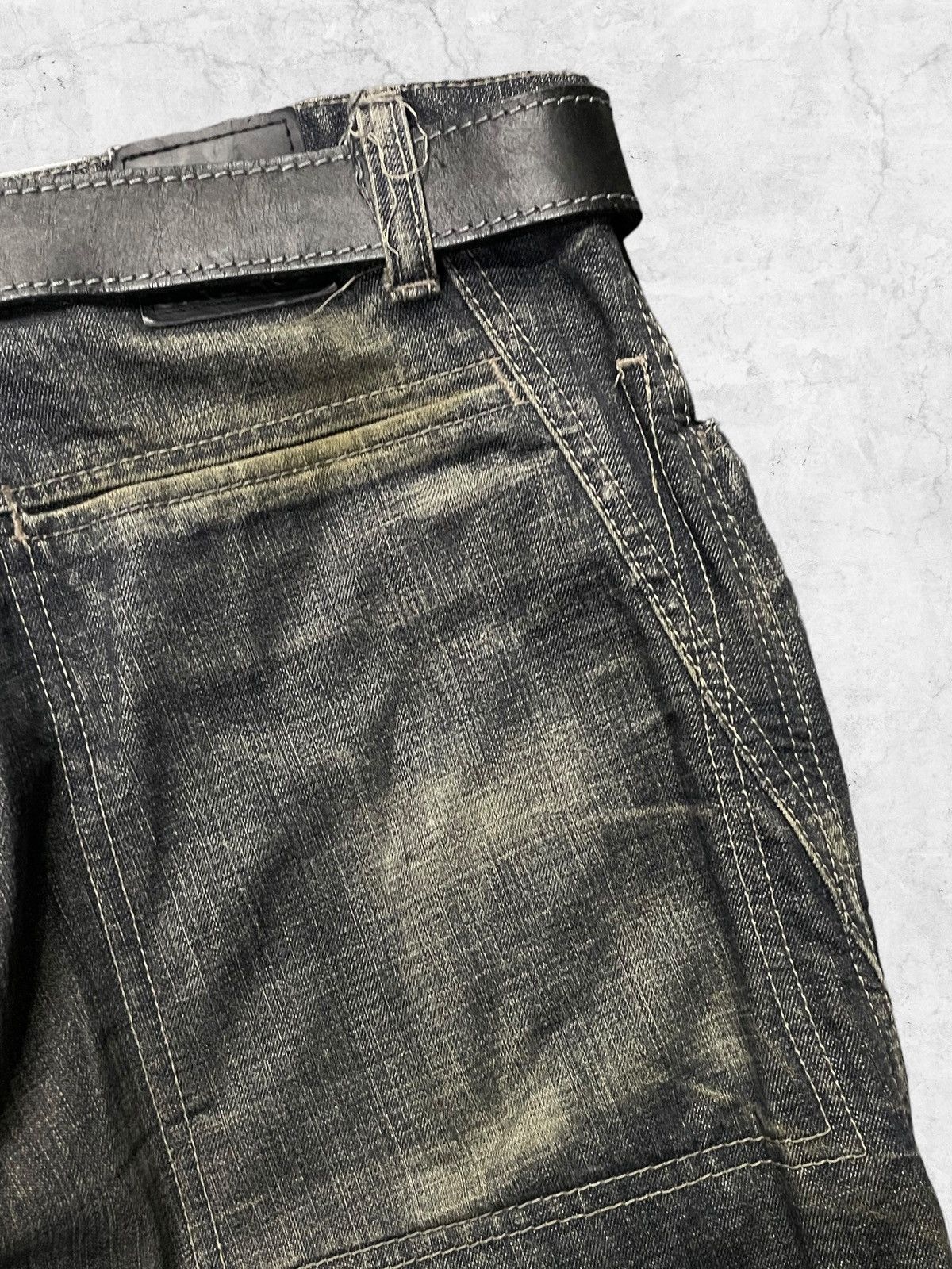 Marithe + Francois Girbaud × Vintage Y2K Marithe Francois Girbaud Hagi Denim With Leather Belt Size US 30 / EU 46 - 13 Thumbnail