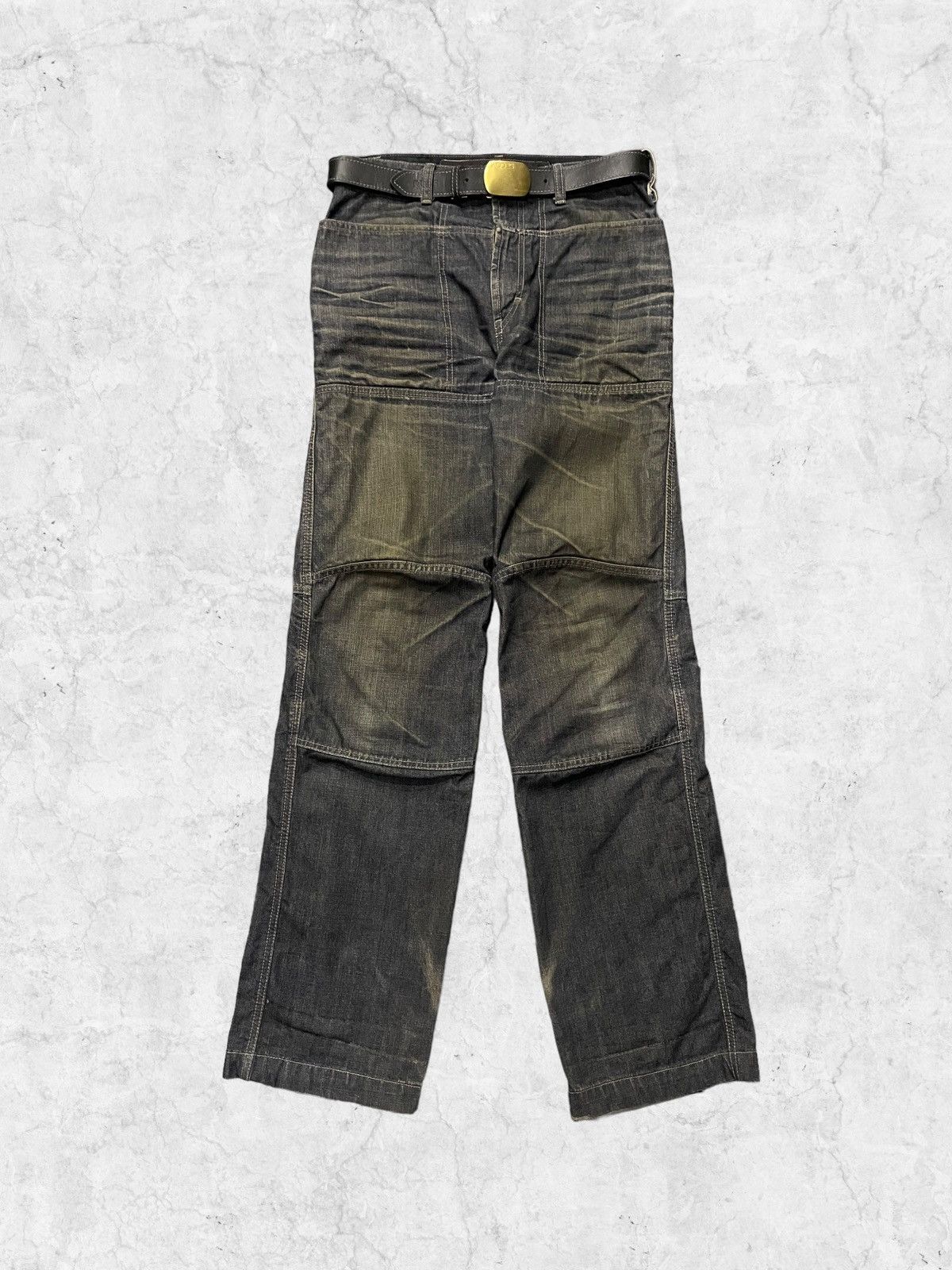 Marithe + Francois Girbaud × Vintage Y2K Marithe Francois Girbaud Hagi Denim With Leather Belt Size US 30 / EU 46 - 1 Thumbnail