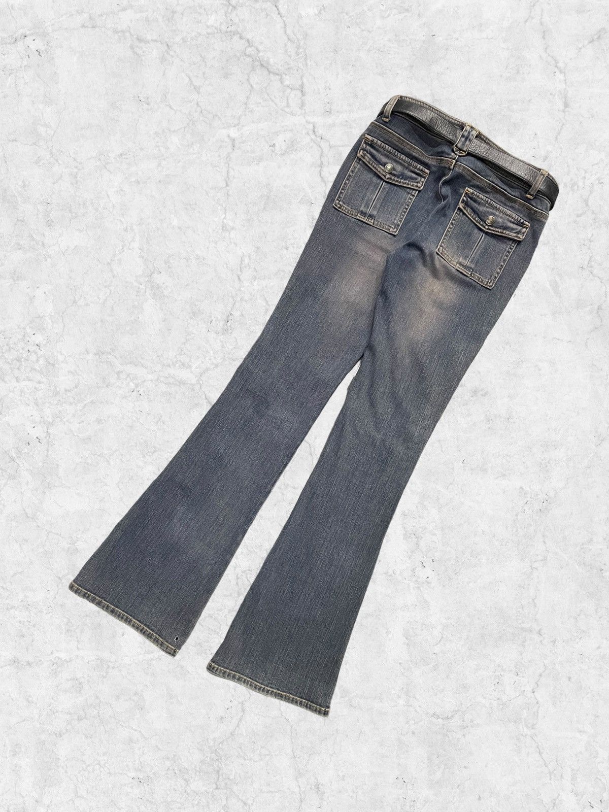 If Six Was Nine × Japanese Brand × Kansai Yamamoto Kansai Yamamoto Flared Bush Pants Jeans With Leather Belt Size US 28 / EU 44 - 8 Thumbnail