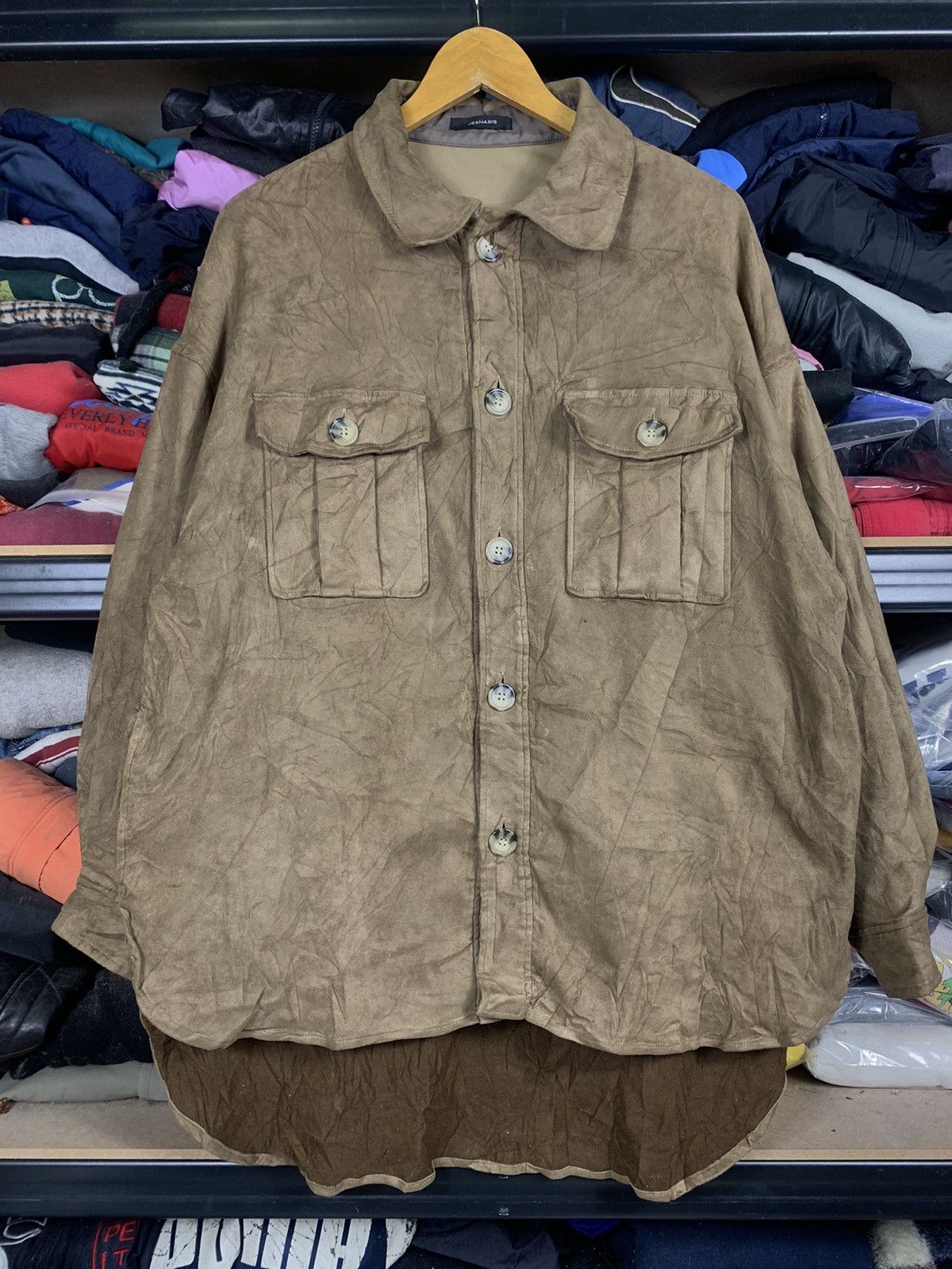 image of Archival Clothing x Flannel Vintage Jeanasis Flannel Shirt Hype Color in Brown, Men's (Size Large)