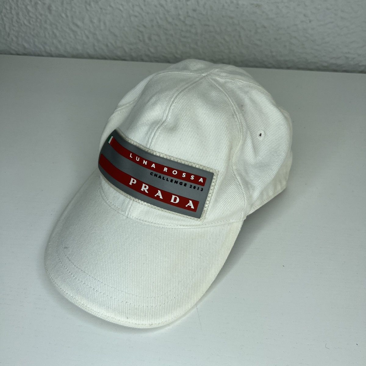 Prada Prada Milano Luna Rossa 2013 Big Logo Italy Hat Cap White Size ONE SIZE - 2 Thumbnail