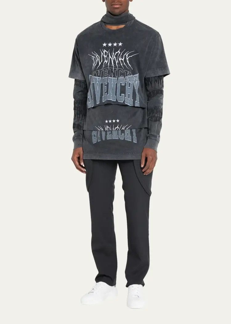 Givenchy 🔥$3.1K🔥Givenchy Layered Gothic Print Balaclava Longsleeve Size US XL / EU 56 / 4 - 3 Thumbnail