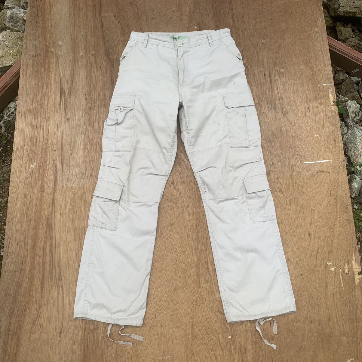 image of Joes Cargo x Voodoo Tactical Multipocket Japanese Vintage Trousers Combat Cargo Pants in White (Siz