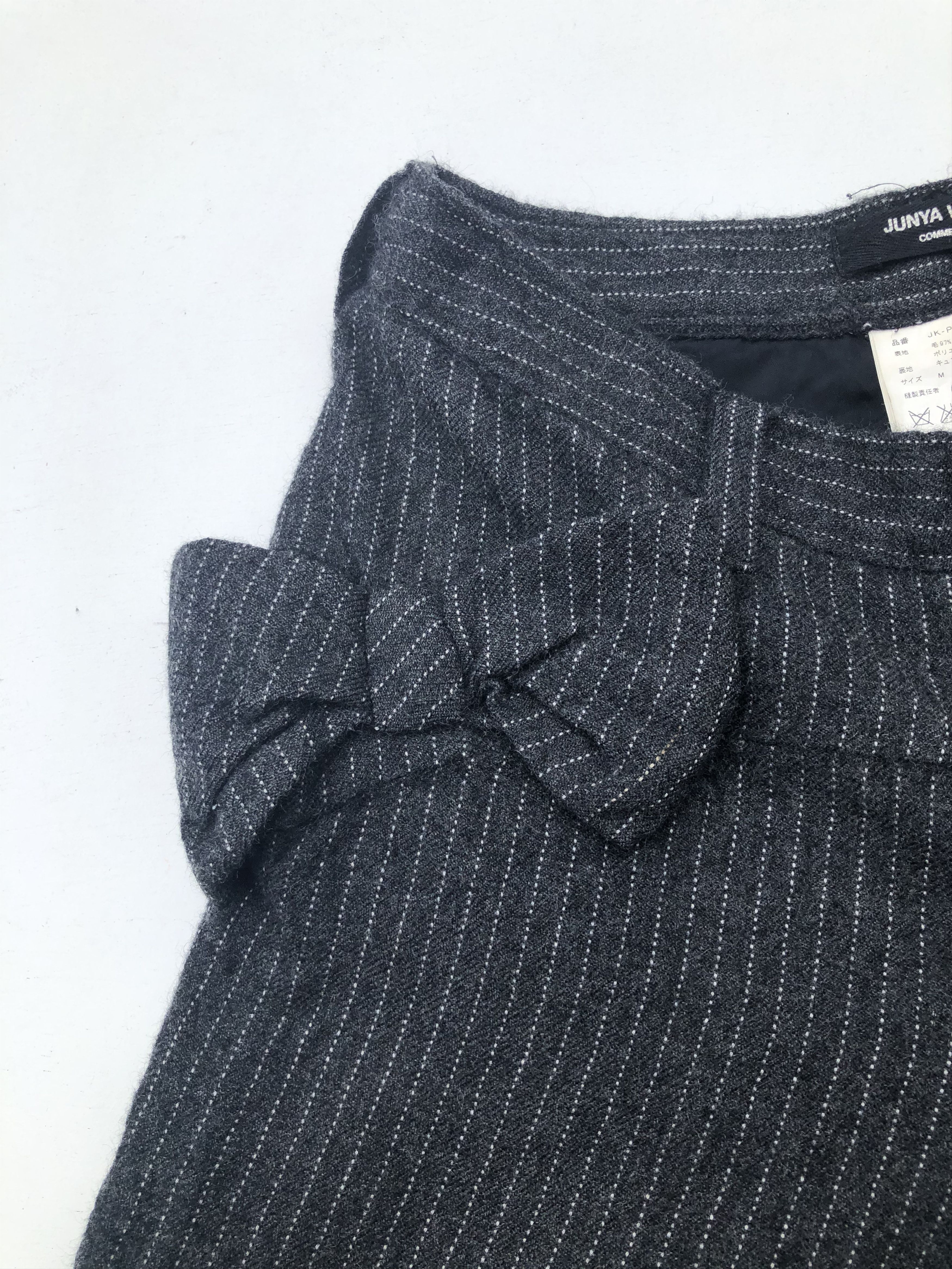 Comme des Garcons RARE🔥FW2003 RUNWAY JUNYA WATANABE x CDG BOW CORSAGE WOOL Size 29" - 6 Thumbnail