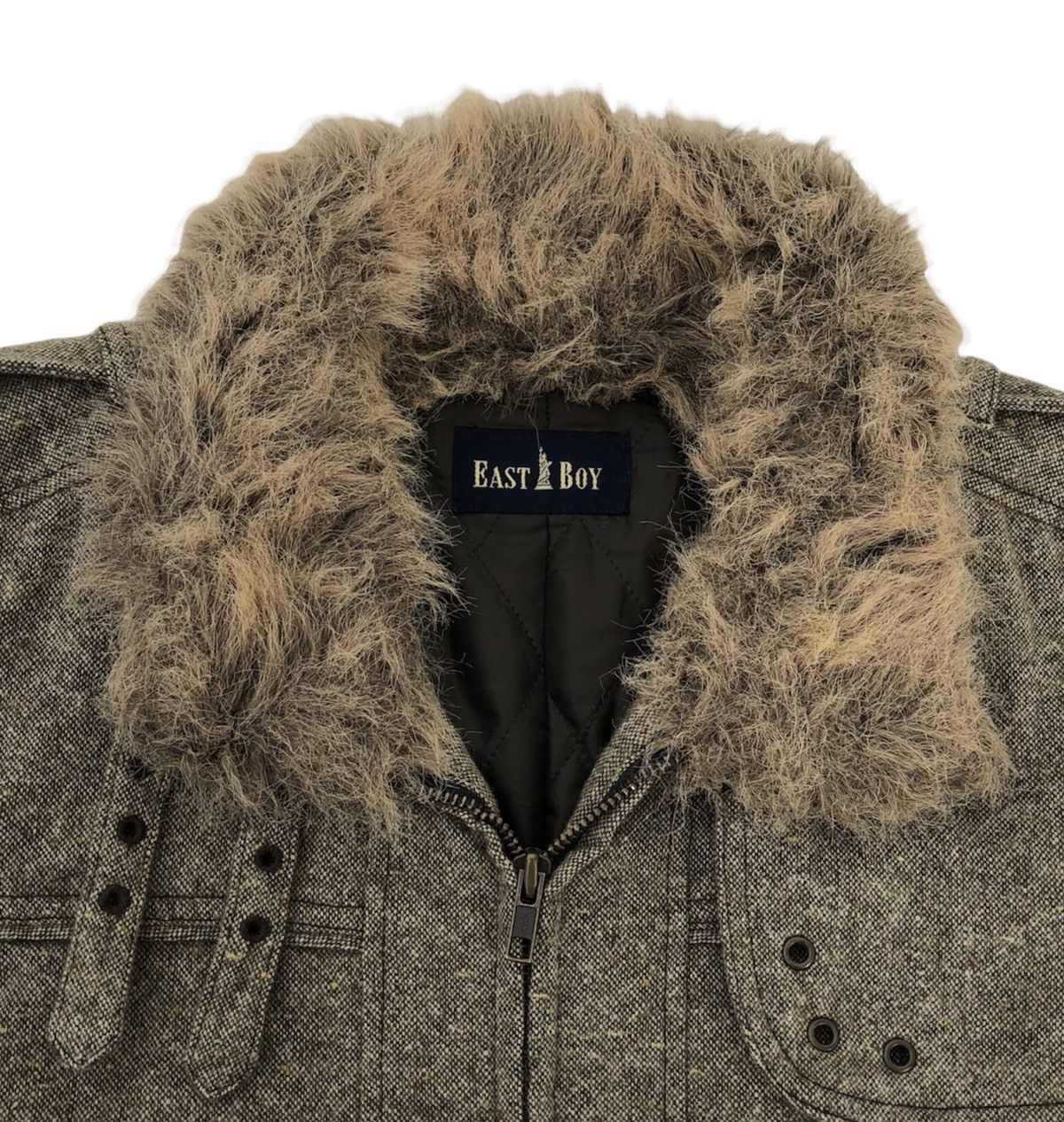 Japanese Brand East Boy Faux Fur Collar Buckle Jacket Size US M / EU 48-50 / 2 - 9 Thumbnail