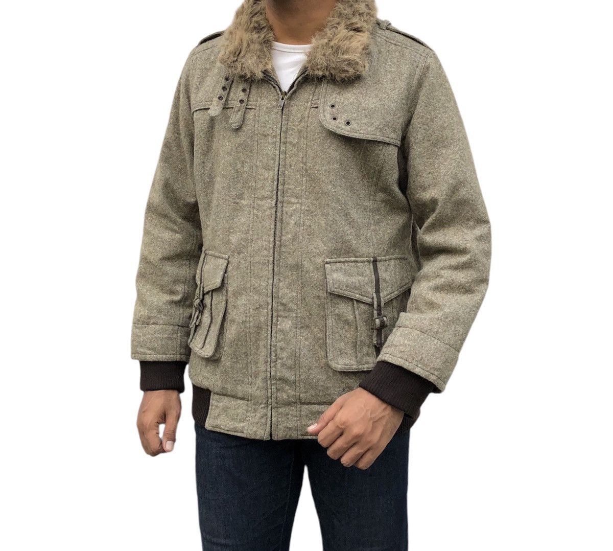 Japanese Brand East Boy Faux Fur Collar Buckle Jacket Size US M / EU 48-50 / 2 - 4 Thumbnail