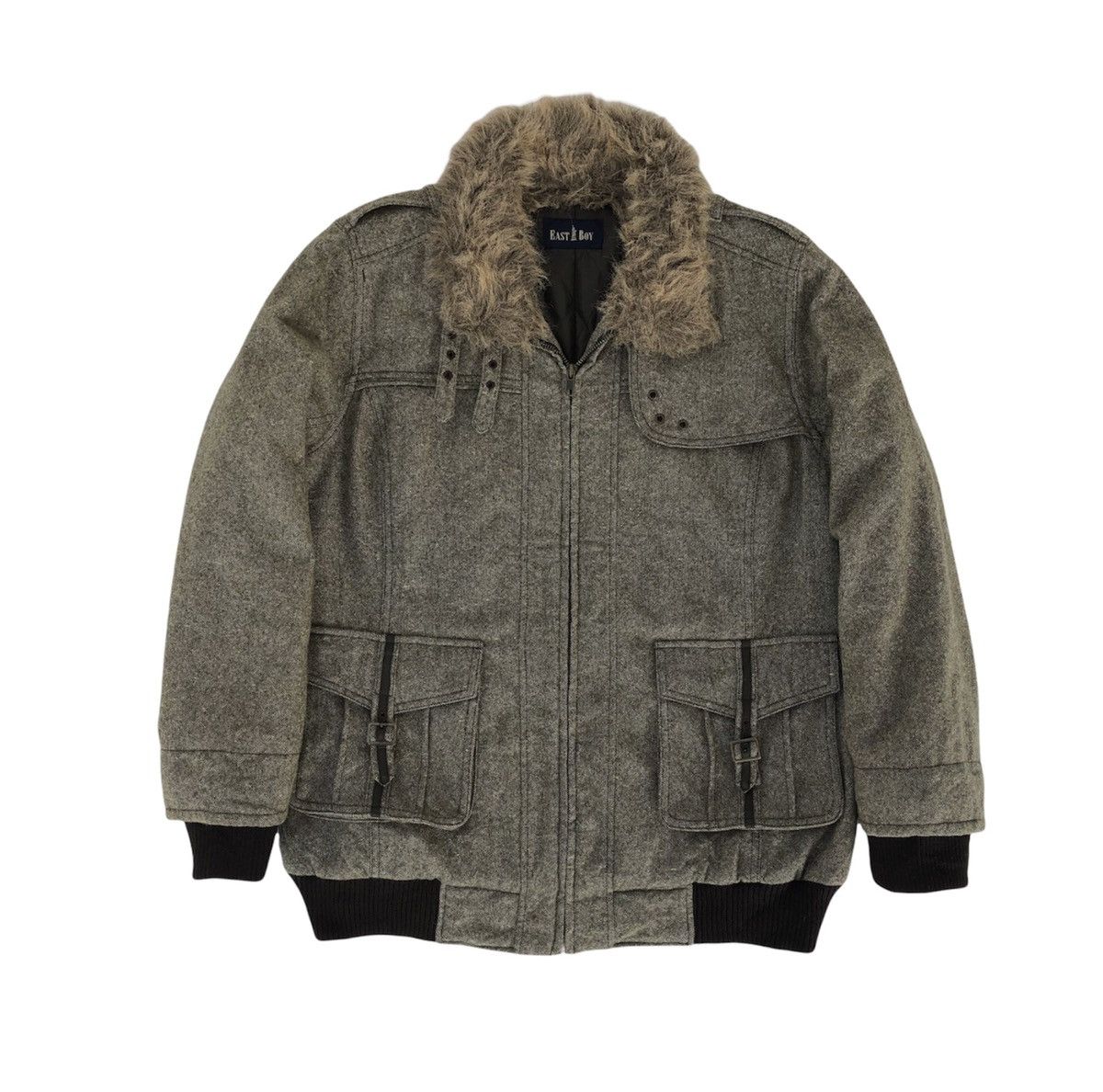 Japanese Brand East Boy Faux Fur Collar Buckle Jacket Size US M / EU 48-50 / 2 - 7 Thumbnail