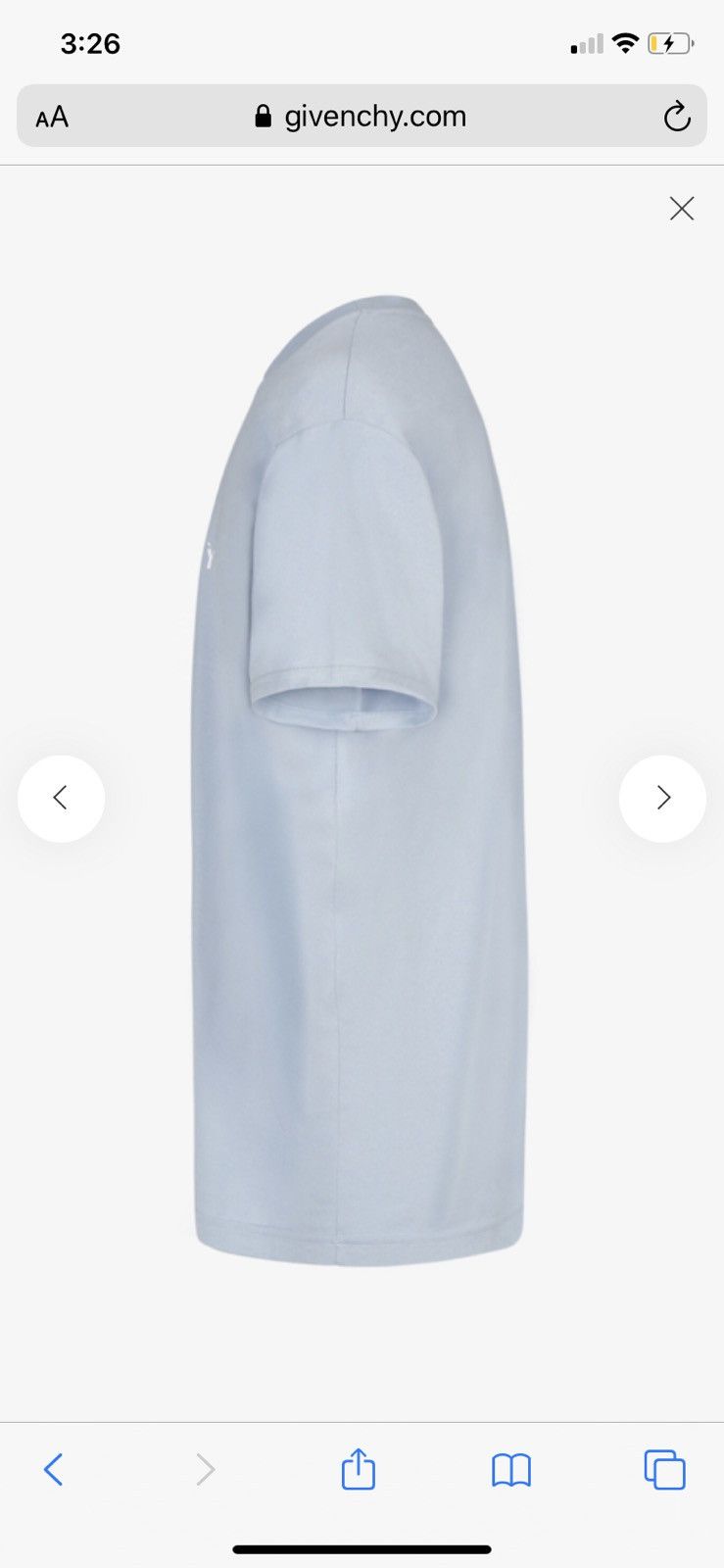Givenchy Light Blue Oversized Paris Vintage T-Shirt Size US XL / EU 56 / 4 - 9 Thumbnail