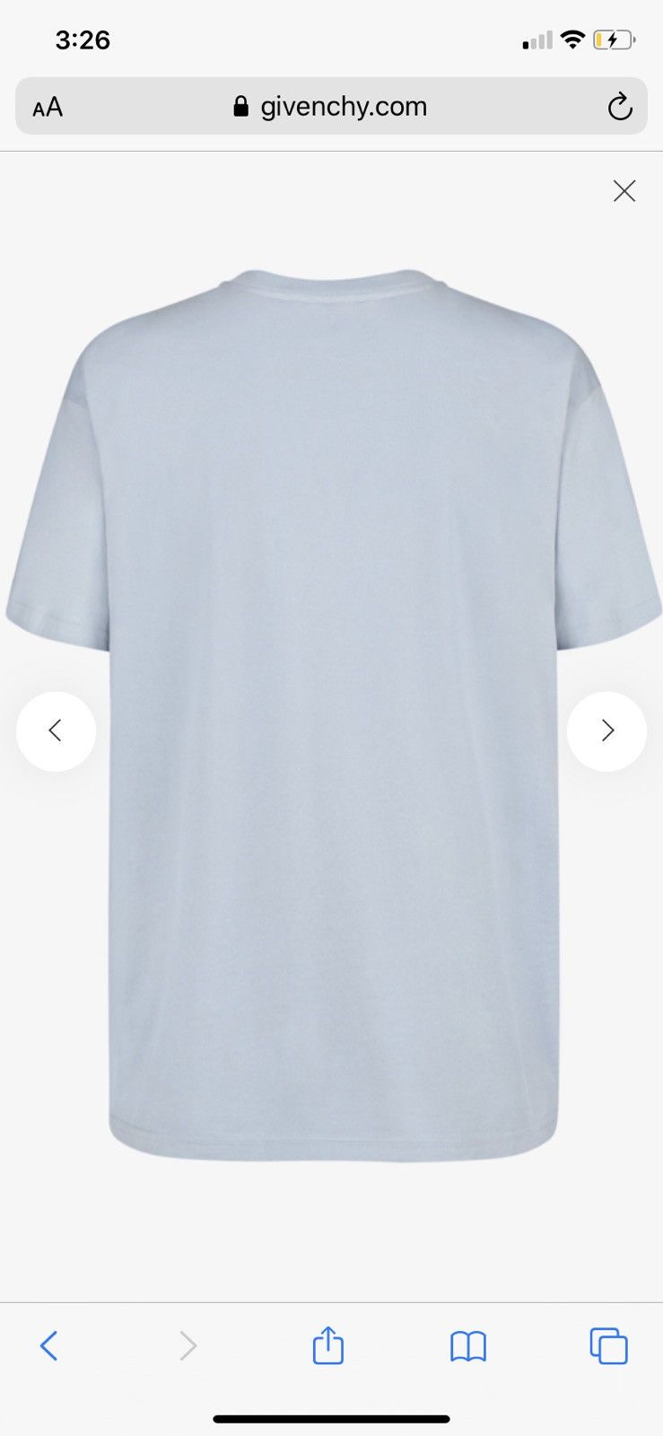 Givenchy Light Blue Oversized Paris Vintage T-Shirt Size US XL / EU 56 / 4 - 10 Thumbnail