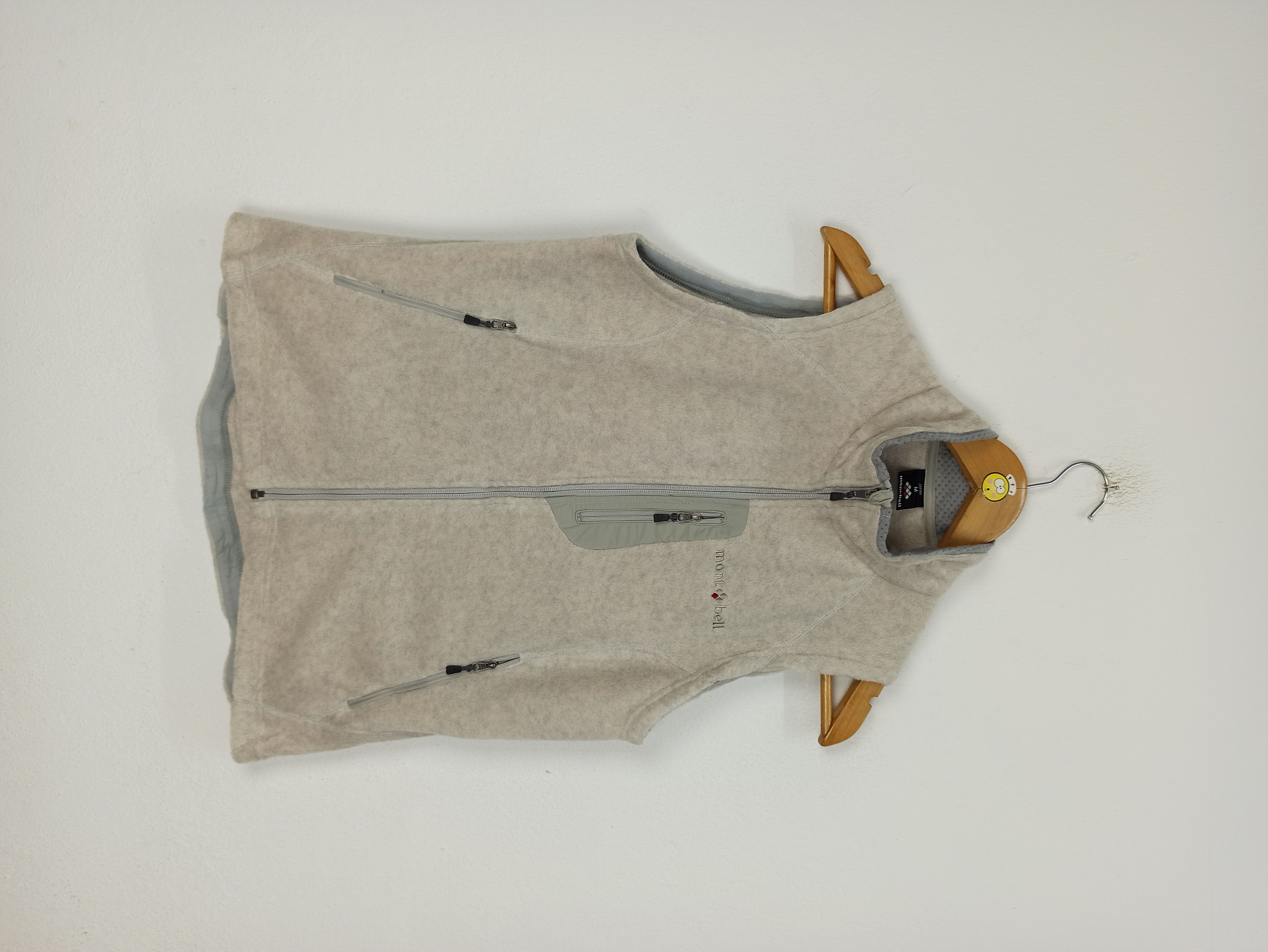 image of Vintage Montbell Vest Fleece Japan Single Pocket in Grey, Men's (Size Medium)