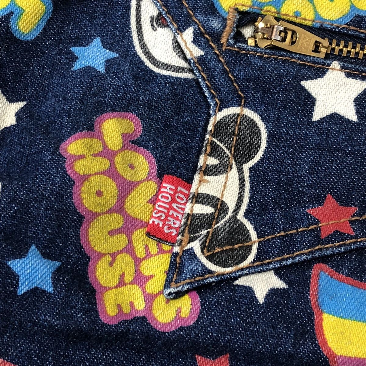 Hysteric Glamour 00s Lovers House Fullprinted Panda Denim Pants Size US 28 / EU 44 - 9 Thumbnail