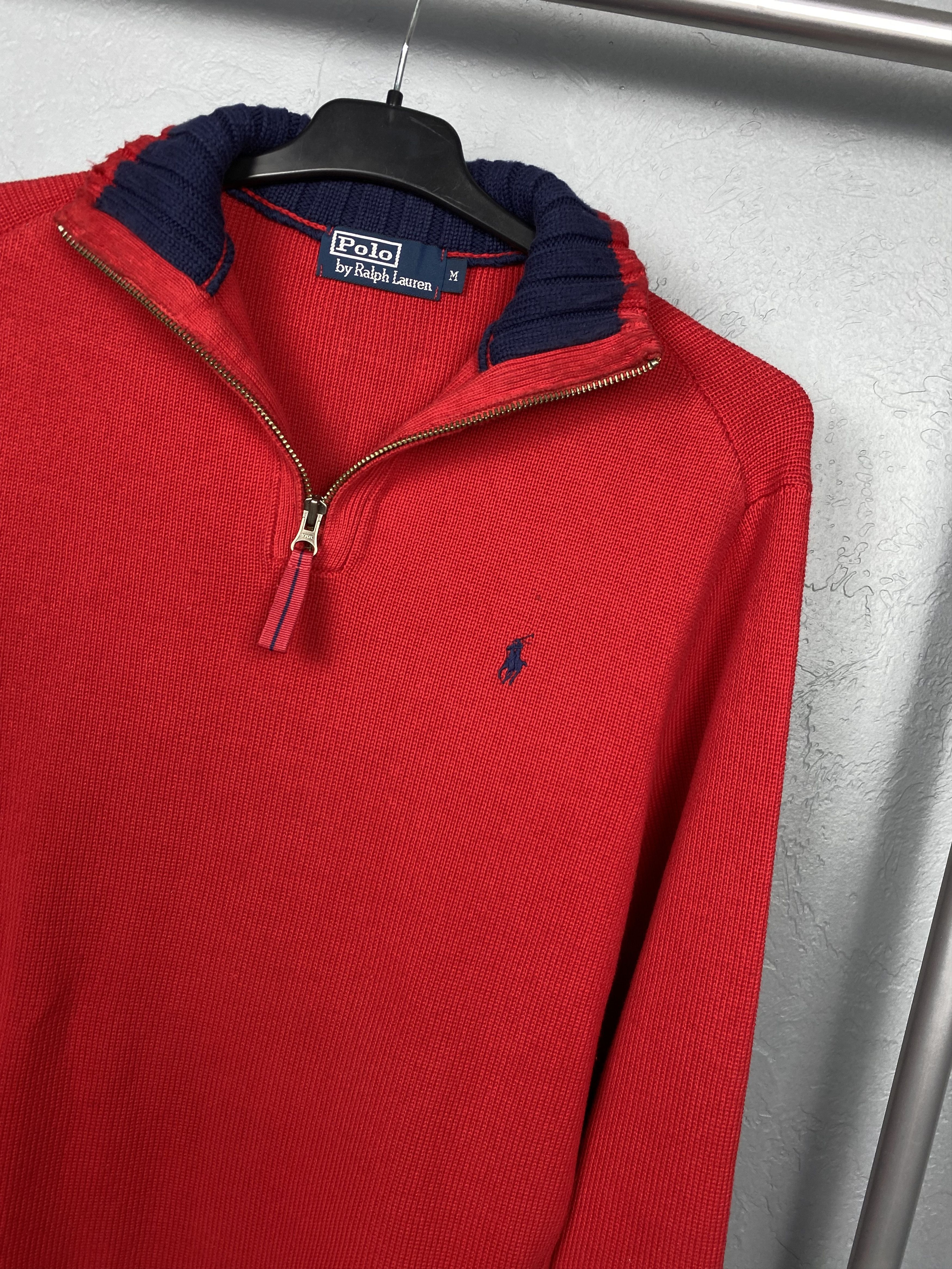 Polo Ralph Lauren × Ralph Lauren × Vintage Polo Ralph Lauren Vintage Mens 1\4 Quarter Zip Sweater Size US M / EU 48-50 / 2 - 2 Thumbnail
