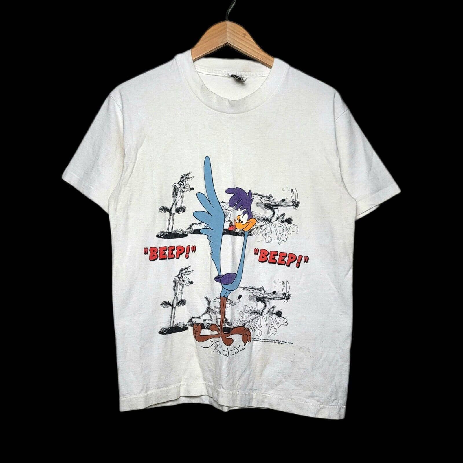 Vintage 1997 Warner Bros fashion Wile E Coyote Roadrunner T-Shirt Men's XXL Beep Beep!