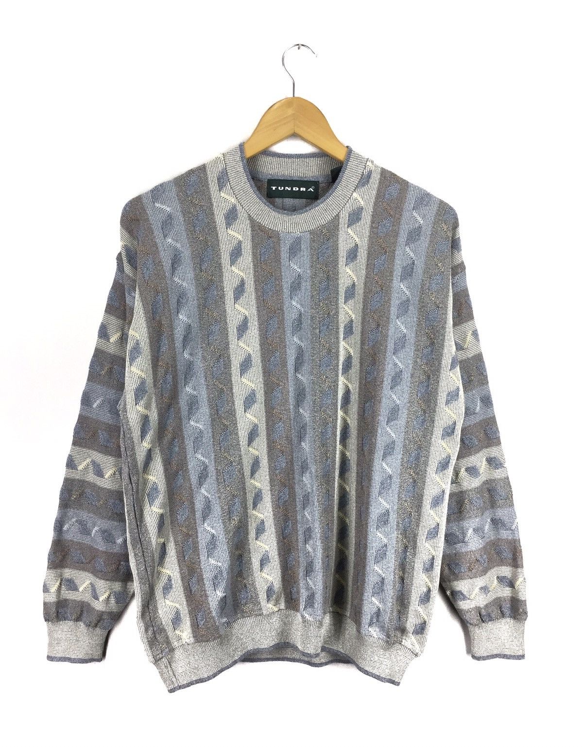 image of Coloured Cable Knit Sweater x Tundra Canada Like Coogi Knitwear Sweatshirt, Men's (Size Small)