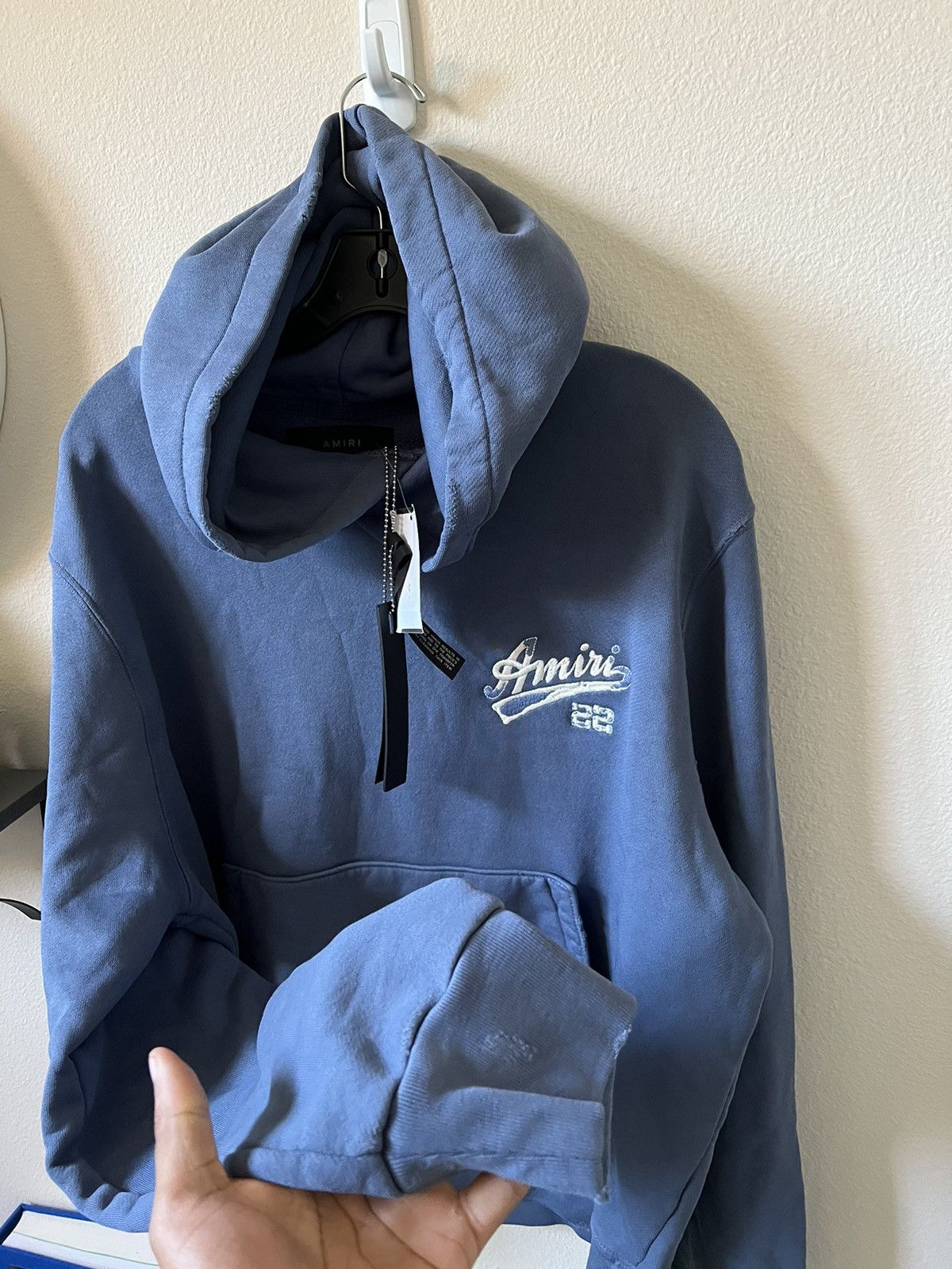 Amiri Amiri Varsity Logo ‘22 Distressed Hoodie Size US L / EU 52-54 / 3 - 4 Thumbnail