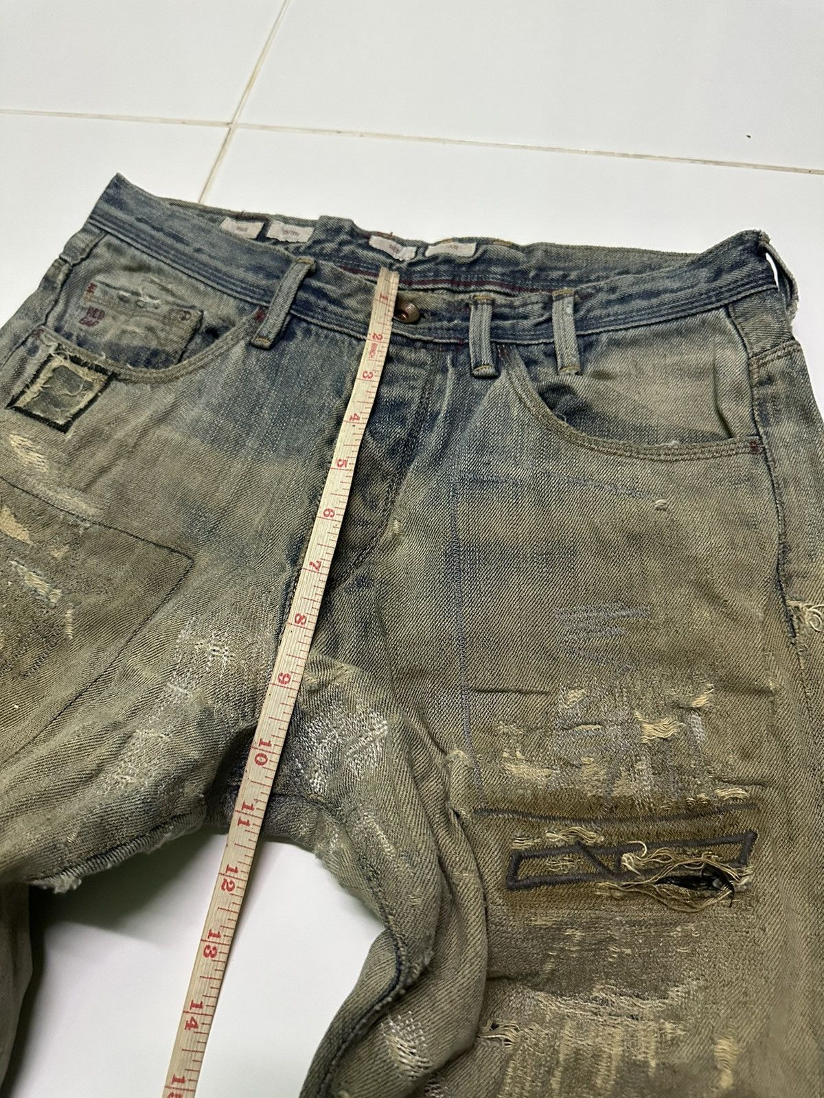 Vintage 30x29 Vintage red ear patchwork jeans Size US 30 / EU 46 - 15 Thumbnail