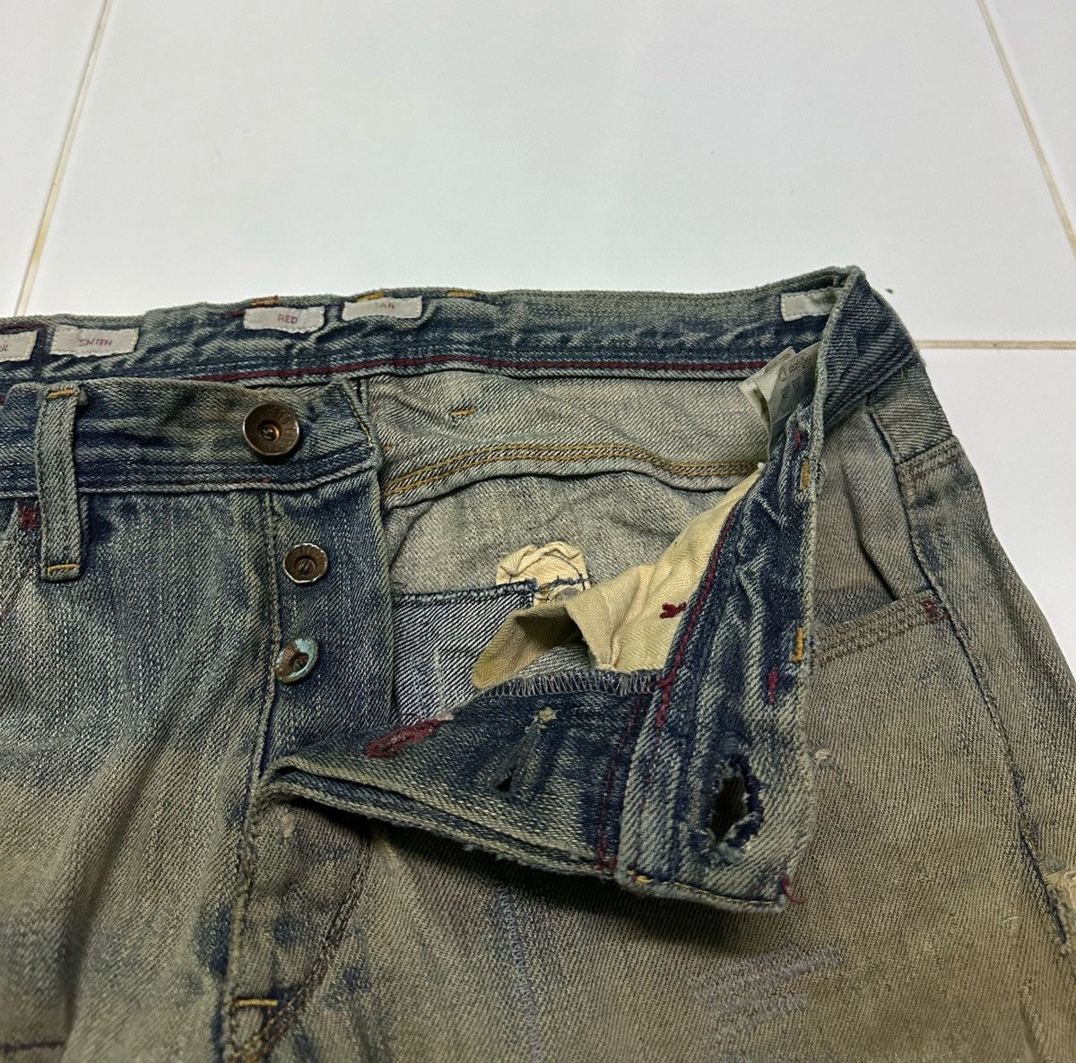 Vintage 30x29 Vintage red ear patchwork jeans Size US 30 / EU 46 - 6 Thumbnail