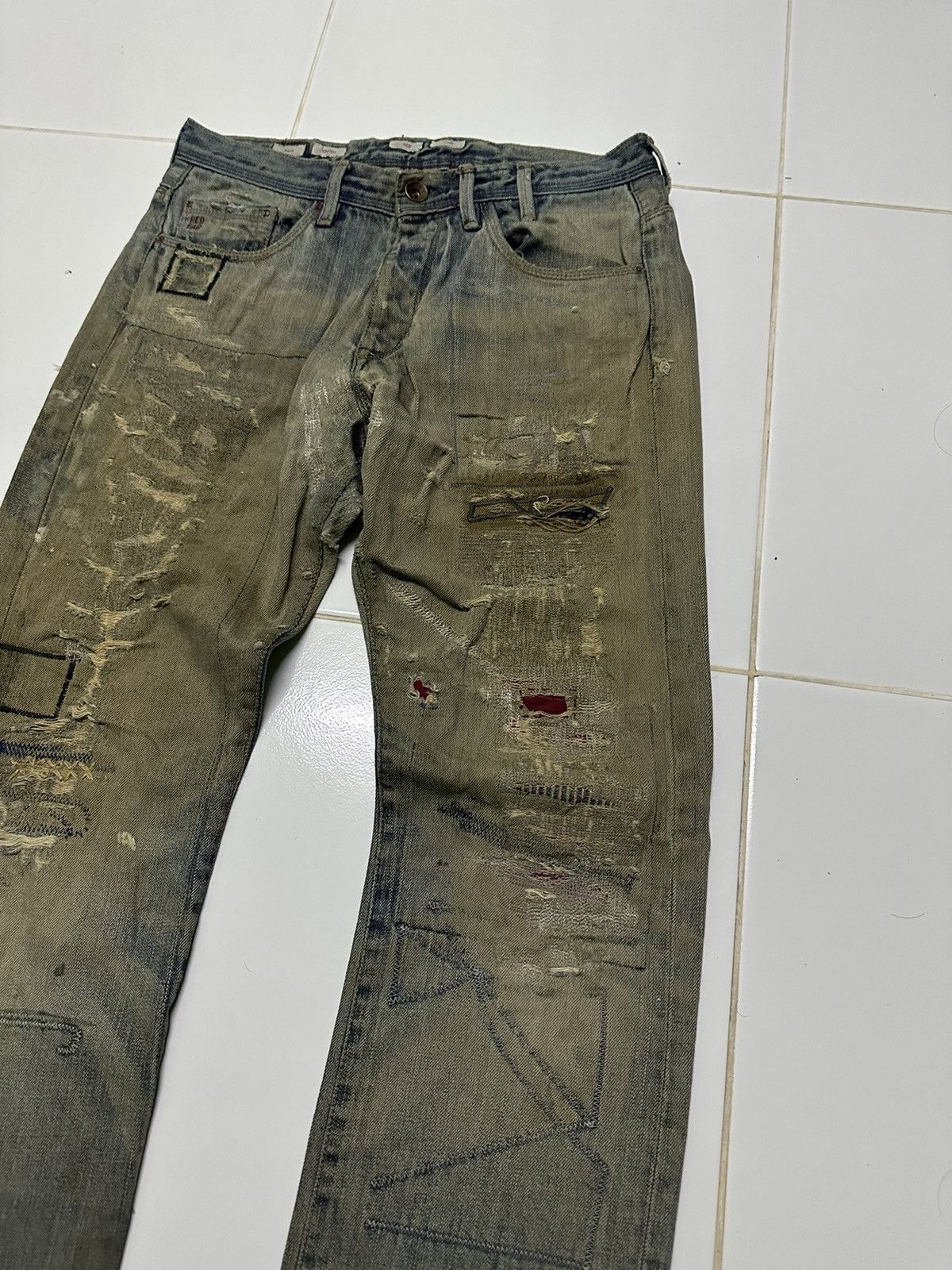Vintage 30x29 Vintage red ear patchwork jeans Size US 30 / EU 46 - 3 Thumbnail
