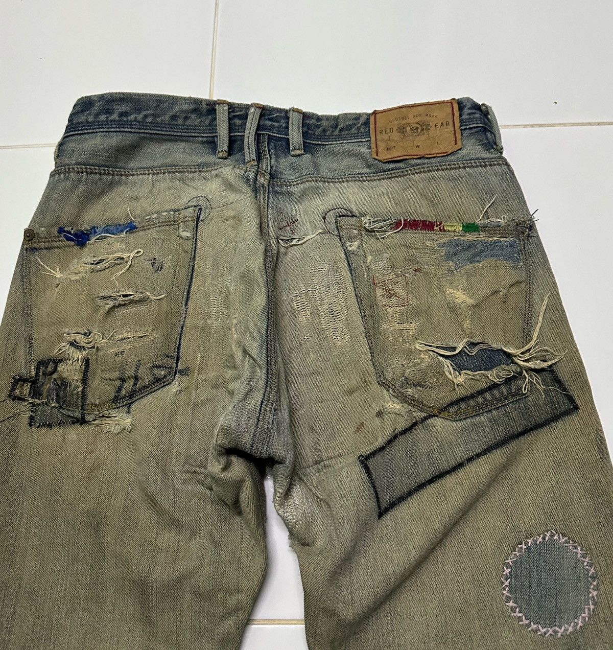 Vintage 30x29 Vintage red ear patchwork jeans Size US 30 / EU 46 - 7 Thumbnail