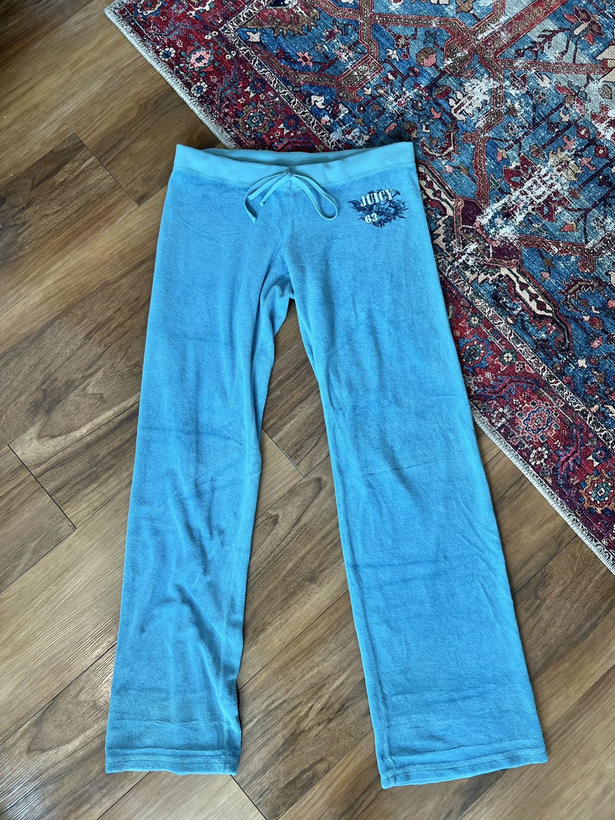 Juicy Couture Juicy Couture Vintage Aqua Blue Low Rise Terry Sweatpants