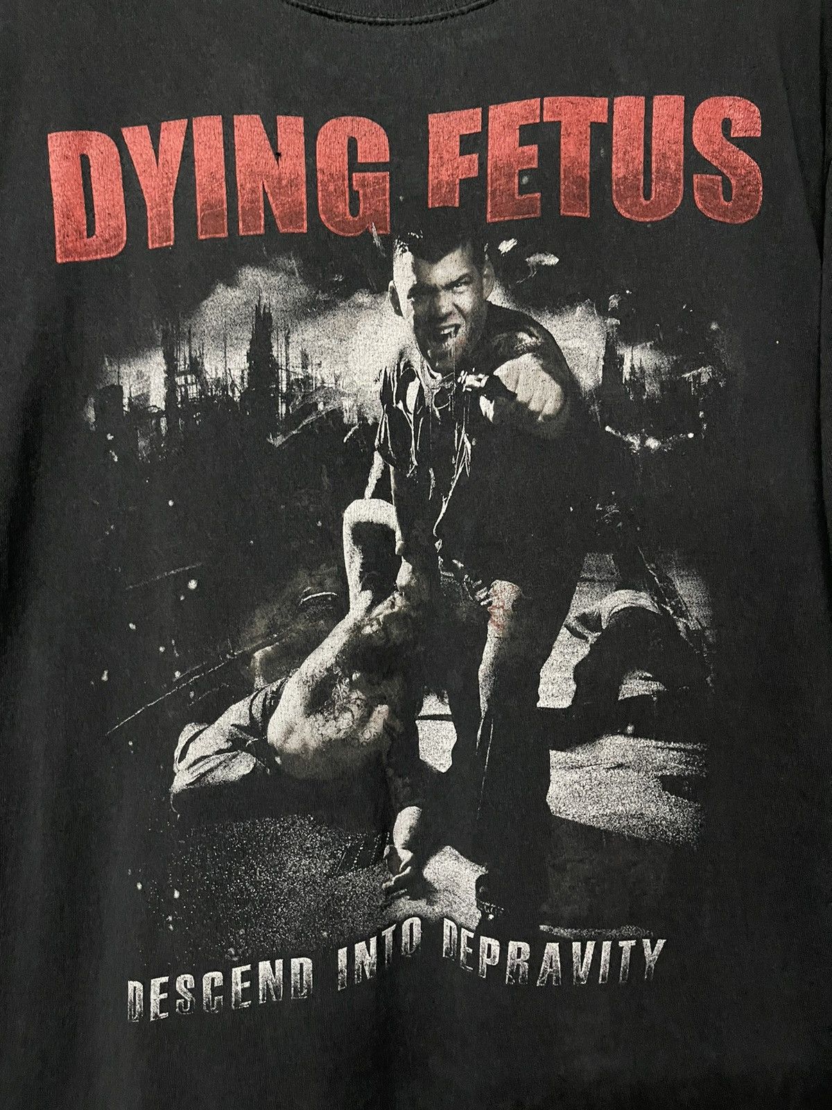 Band Tees Vintage Dying Fetus Descend Into Depravity Metal Faded Tee Size US XXL / EU 58 / 5 - 3 Thumbnail