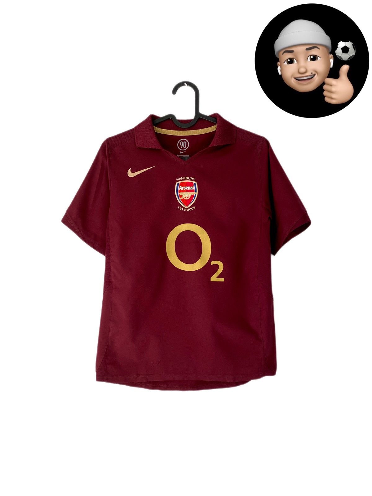 Nike arsenal o2 jersey t-shirt football soccer 80s y2k