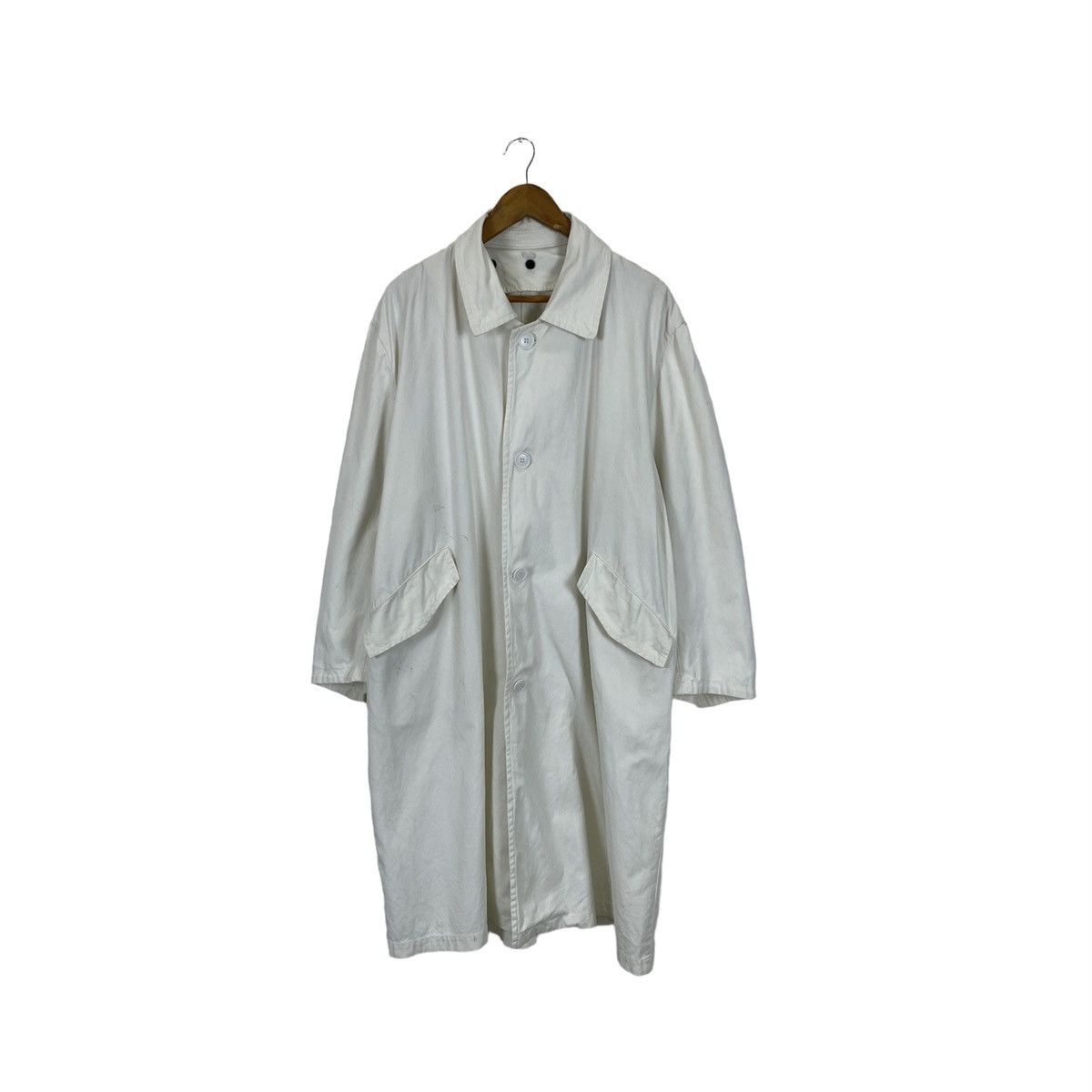 image of 45Rpm Studio Girls Raw Cotton Trench Coat in White, Women's
