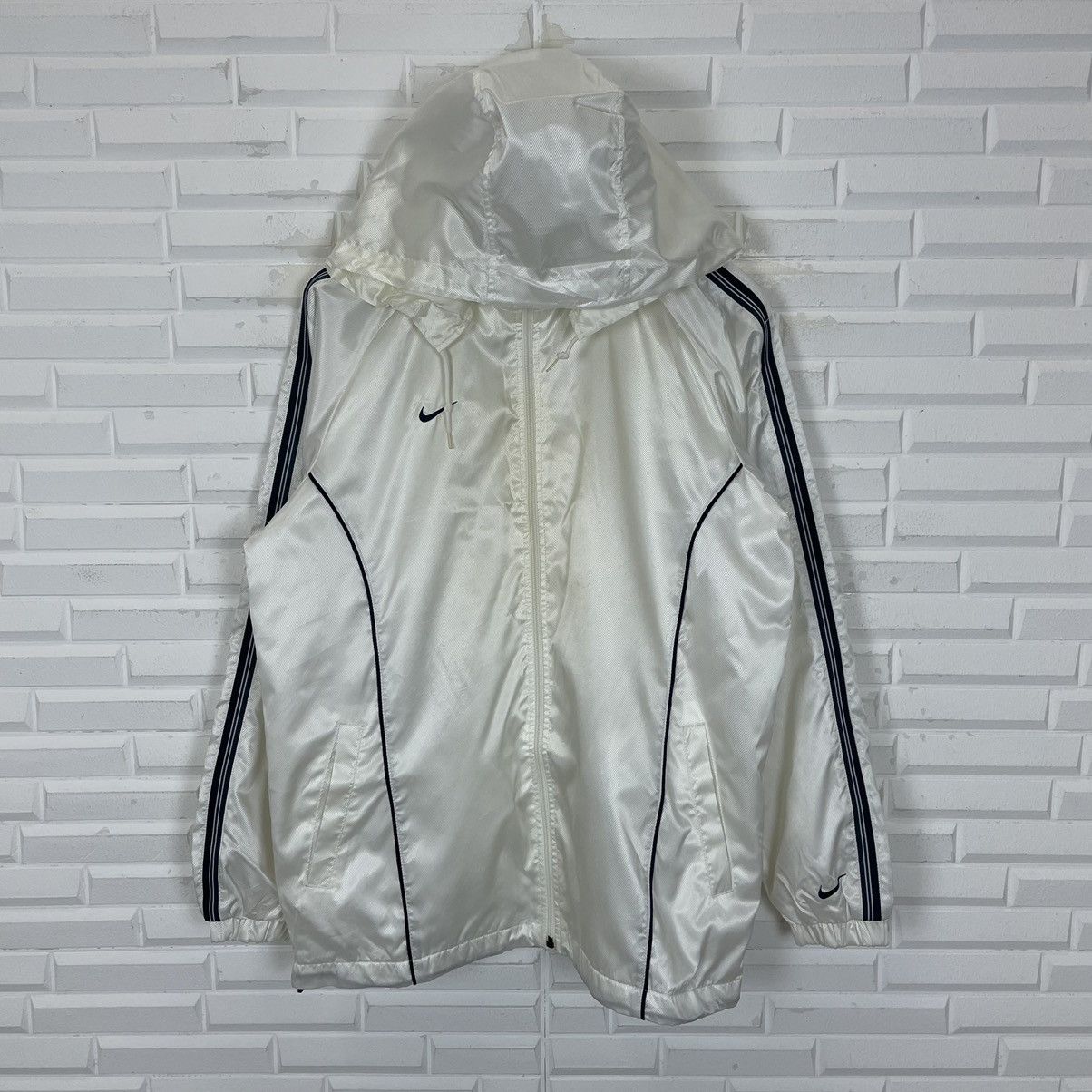 Nike 🔥LAST PRICE🔥 Nike White Light Jacket Hooded Size US M / EU 48-50 / 2 - 1 Thumbnail