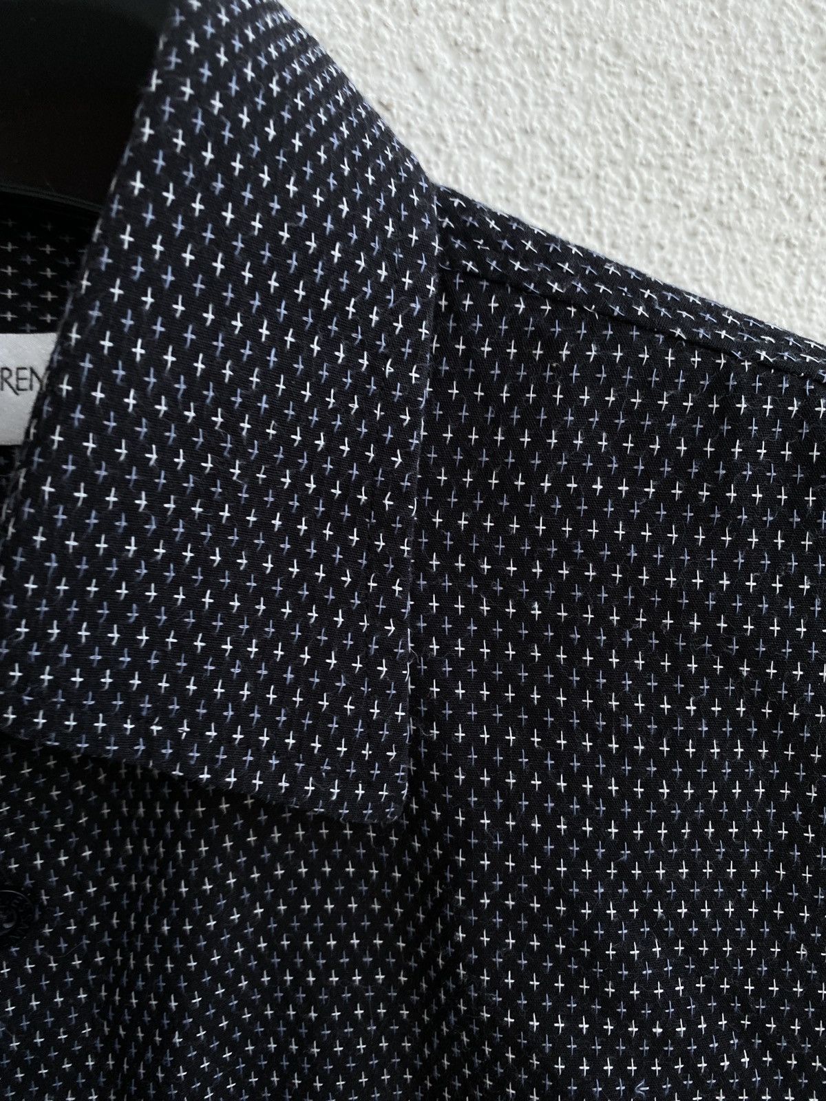 ♱ ♱ ♱ Crosses YSL Shirt Black Button Up Short Sleeve Collar