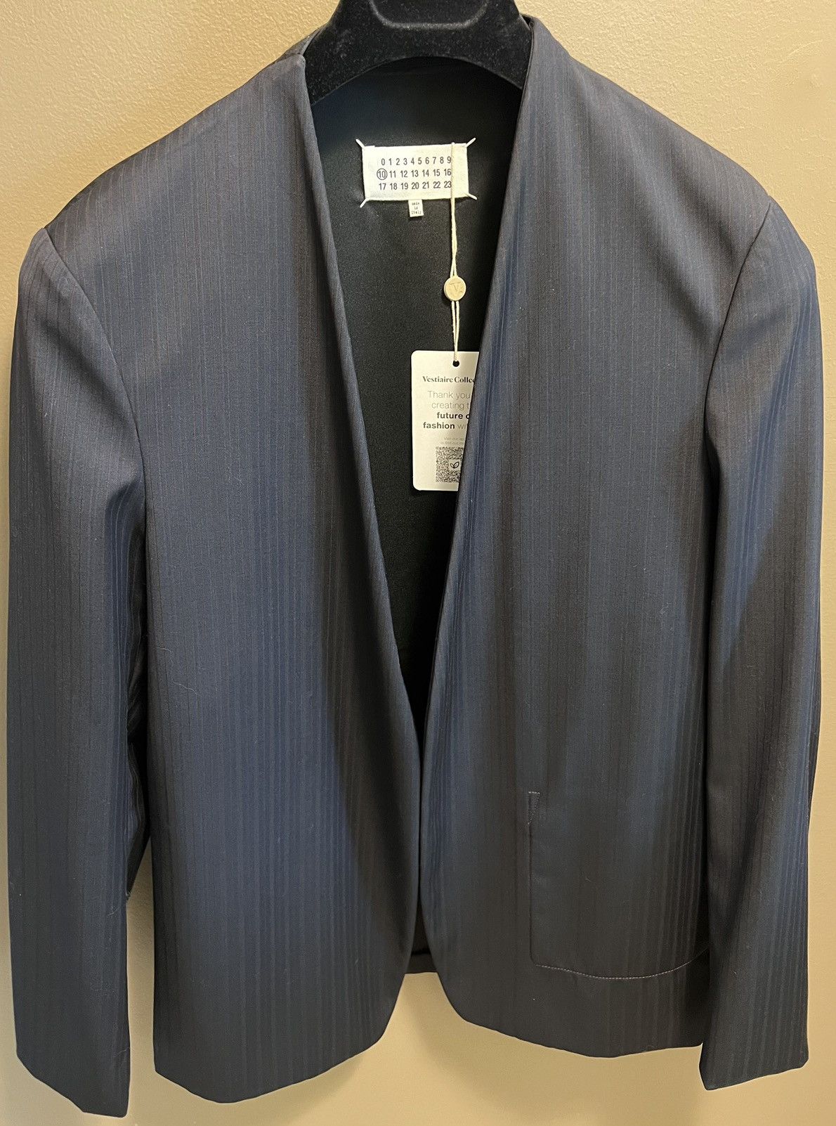24SS new/Maison Margiela ブレザー Blazer Navy MAISON MARGIELA-single-breasted wool blazer-SI1BN0008S60307