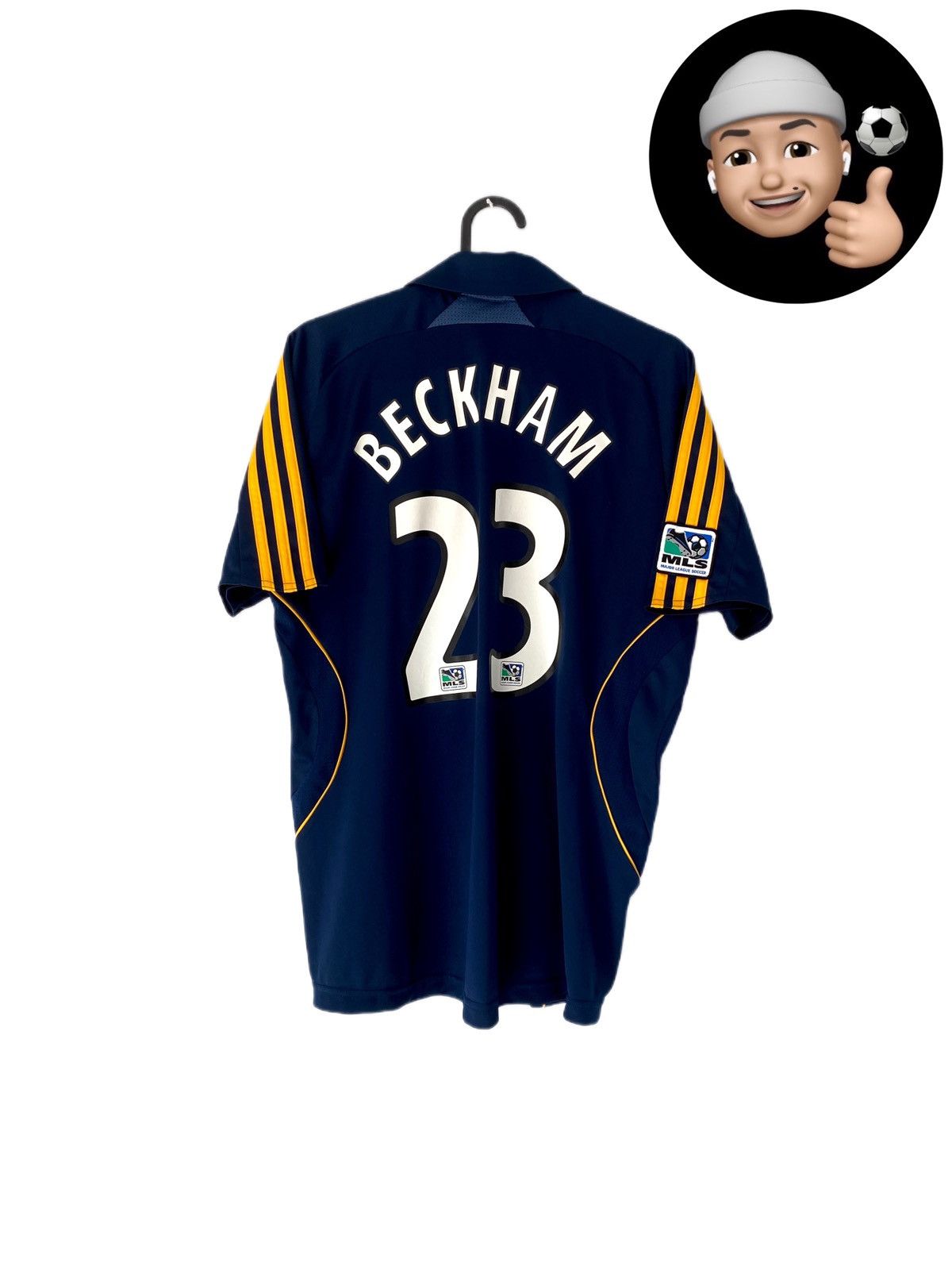 MLS Adidas L.A. Galaxy David Beckham #23 Soccer Jersey Dark Blue –