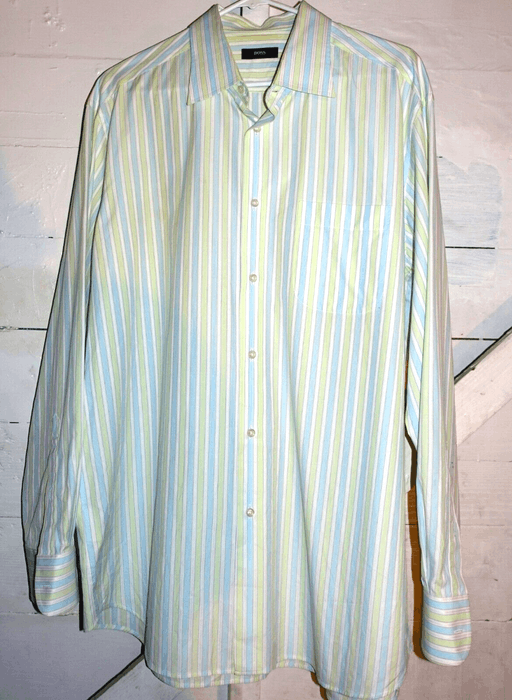 Green Striped Dress Shirt 2026.Hugo Boss Hugo Boss Baby Blue Light Green Striped Dress Shirt XL | Grailed