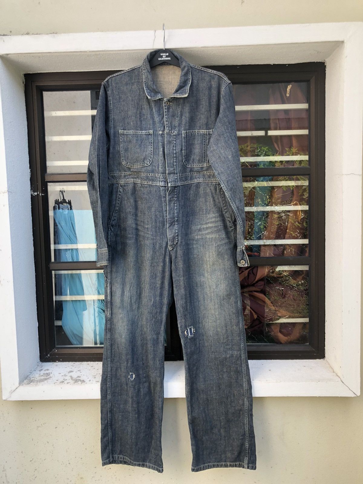 Buzz Rickson's Inpaichthys Kerri Japan Patchwork Coverall Denim Jumpsuit Size US 34 / EU 50 - 1 Thumbnail