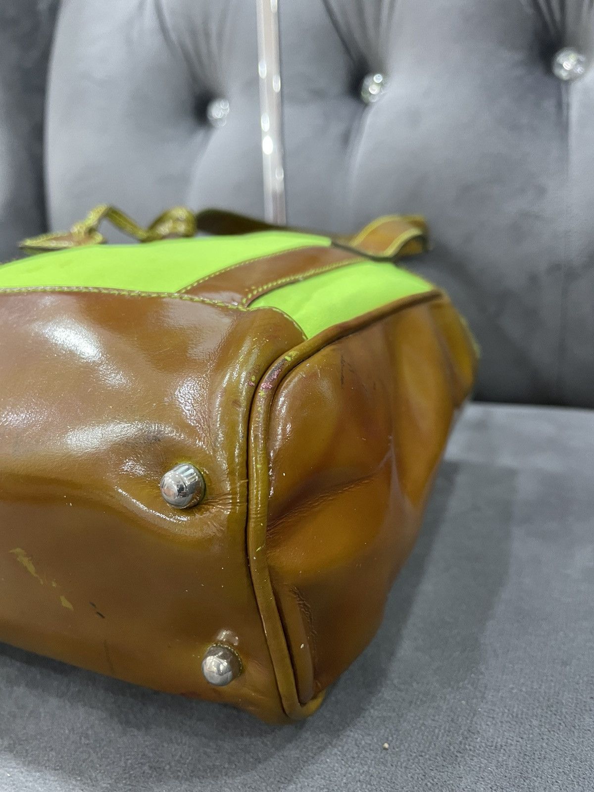 Gucci Auth vintage GUCCI Tote Green Patent Leather Shoulder Bag Size ONE SIZE - 11 Thumbnail