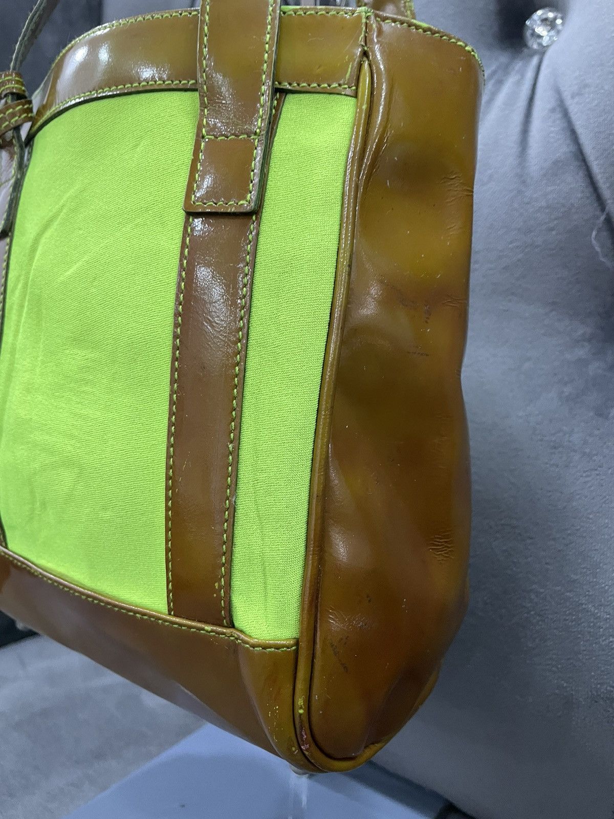 Gucci Auth vintage GUCCI Tote Green Patent Leather Shoulder Bag Size ONE SIZE - 5 Thumbnail