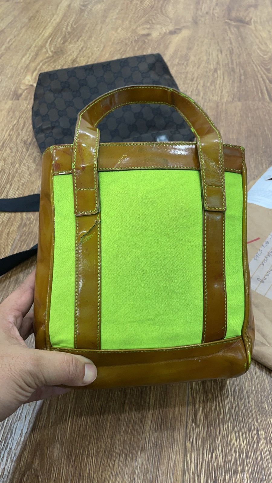 Gucci Auth vintage GUCCI Tote Green Patent Leather Shoulder Bag Size ONE SIZE - 15 Thumbnail
