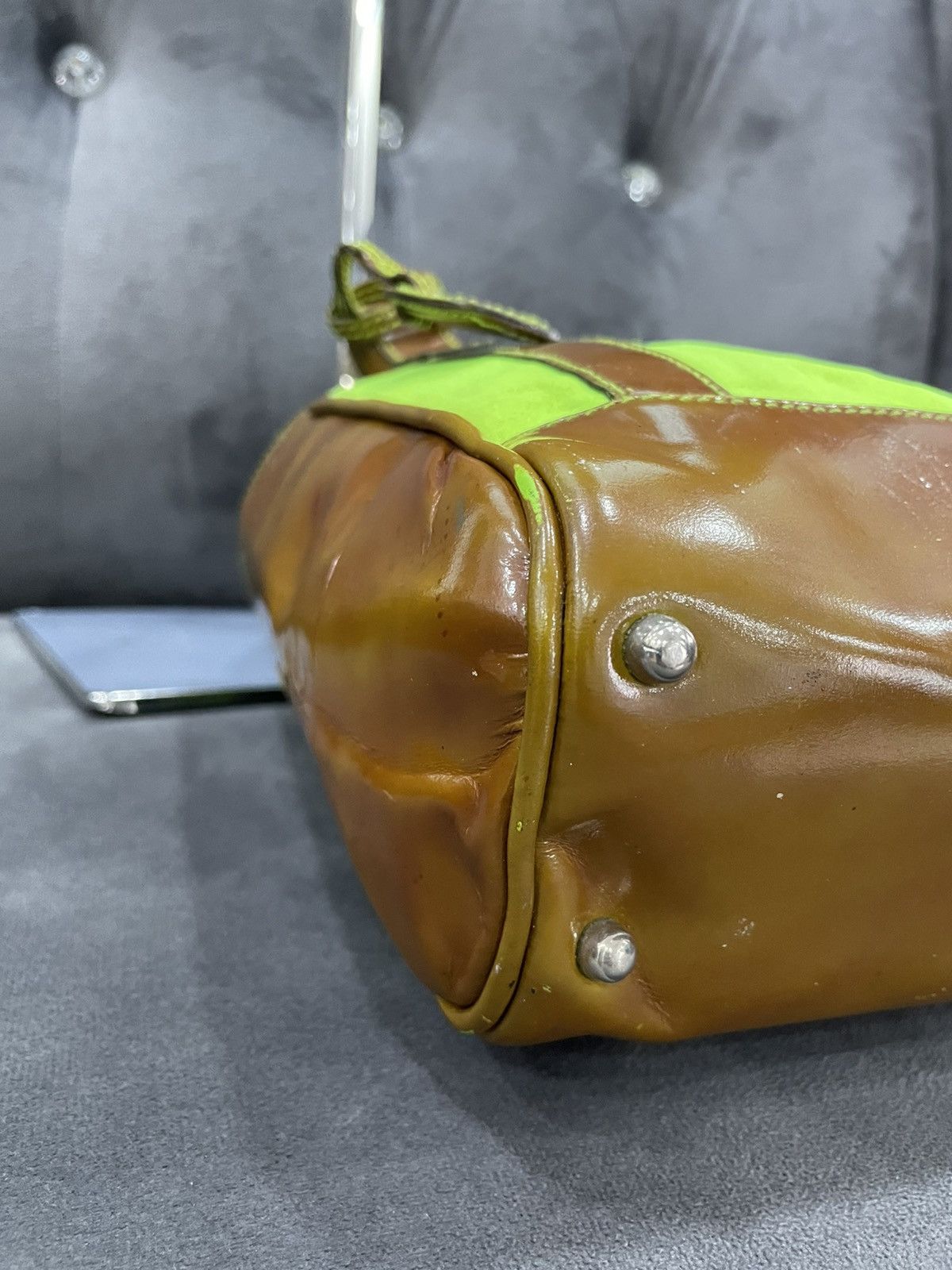 Gucci Auth vintage GUCCI Tote Green Patent Leather Shoulder Bag Size ONE SIZE - 10 Thumbnail