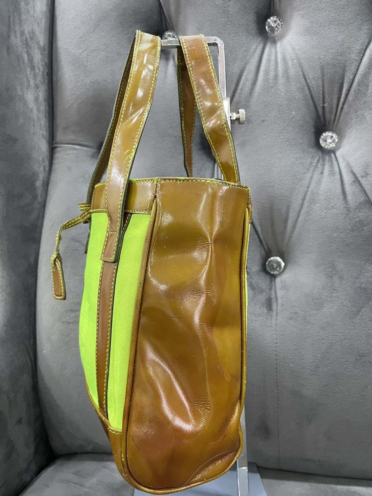 Gucci Auth vintage GUCCI Tote Green Patent Leather Shoulder Bag Size ONE SIZE - 8 Thumbnail