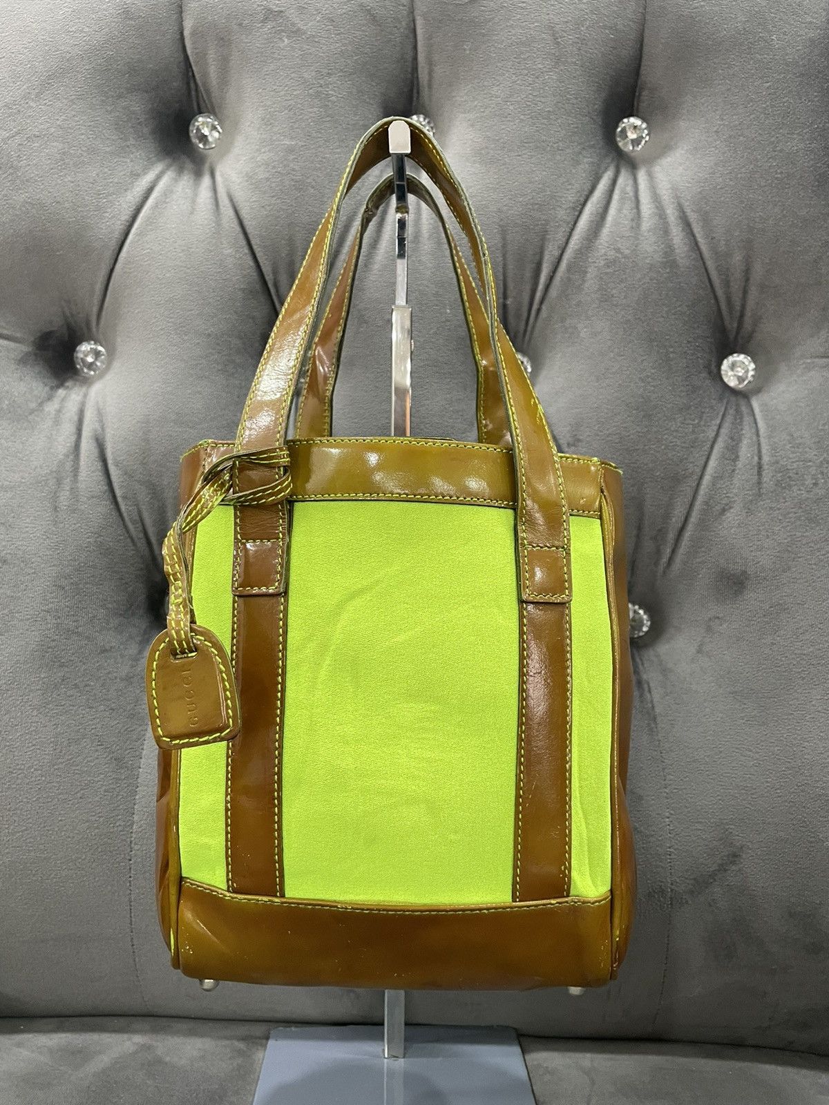 Gucci Auth vintage GUCCI Tote Green Patent Leather Shoulder Bag Size ONE SIZE - 1 Thumbnail