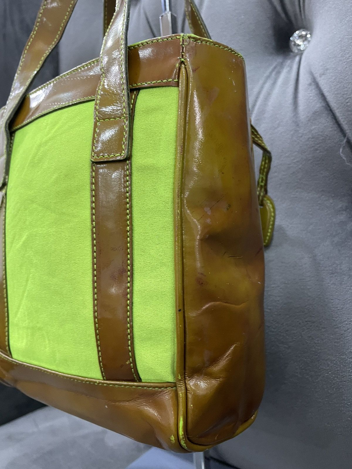Gucci Auth vintage GUCCI Tote Green Patent Leather Shoulder Bag Size ONE SIZE - 6 Thumbnail