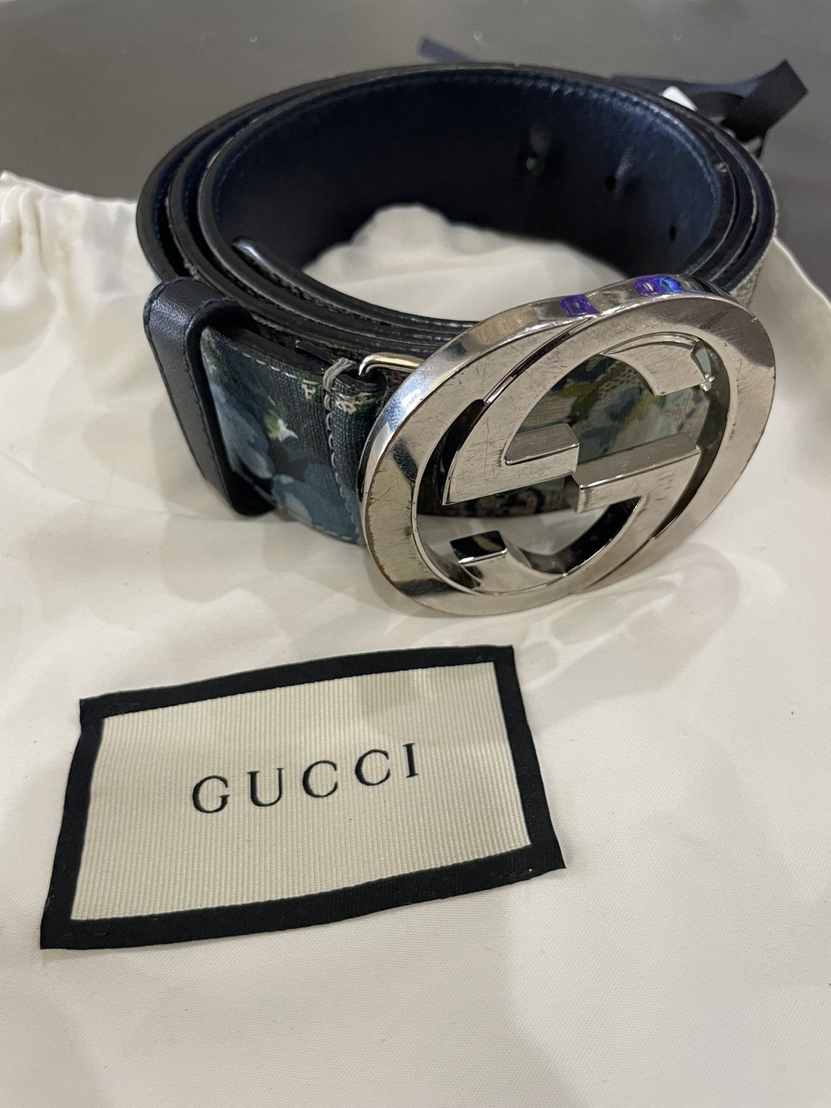 mens blue gucci belt