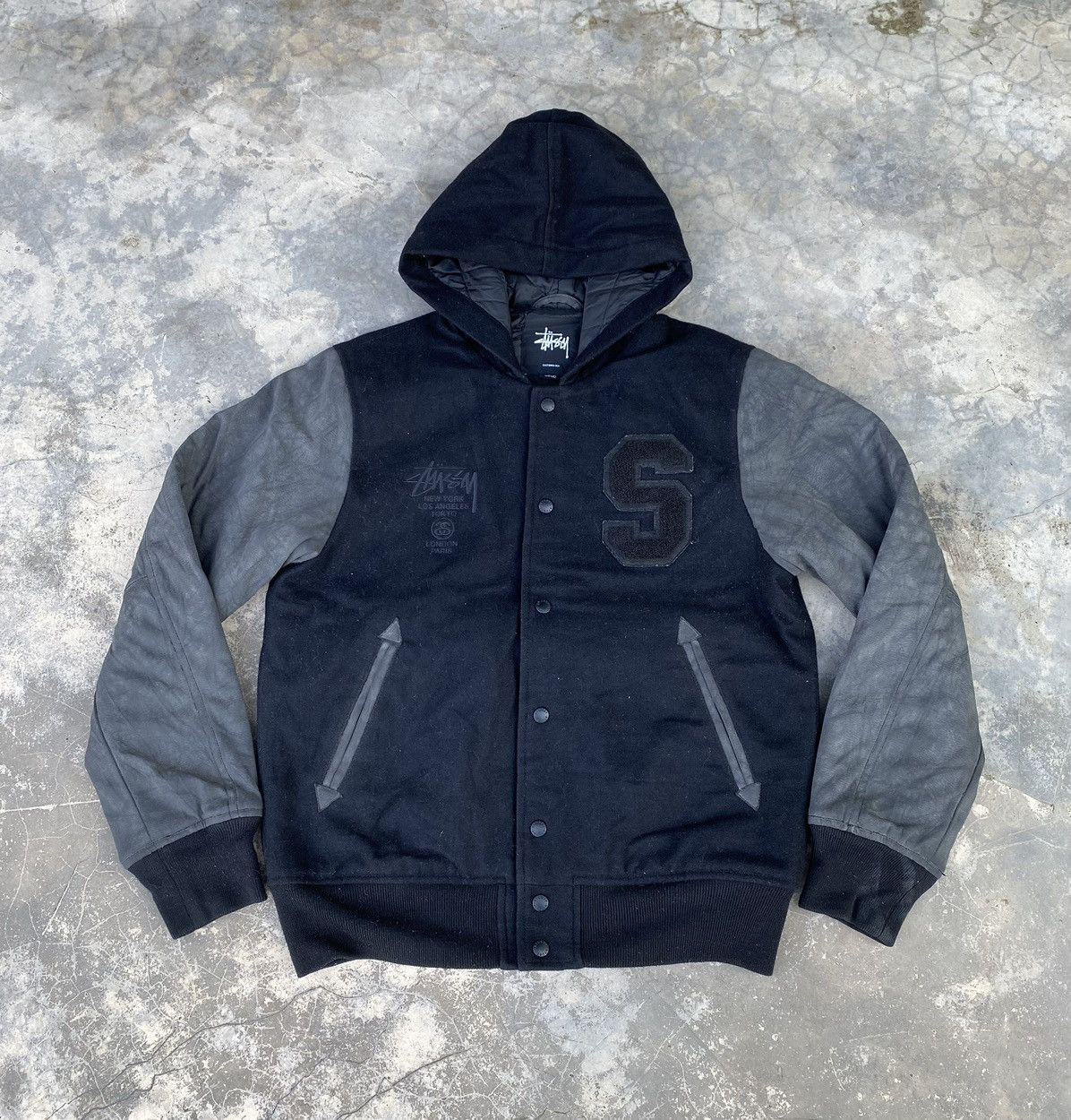 Stussy Stussy Varsity Jacket With Hoodie | Grailed